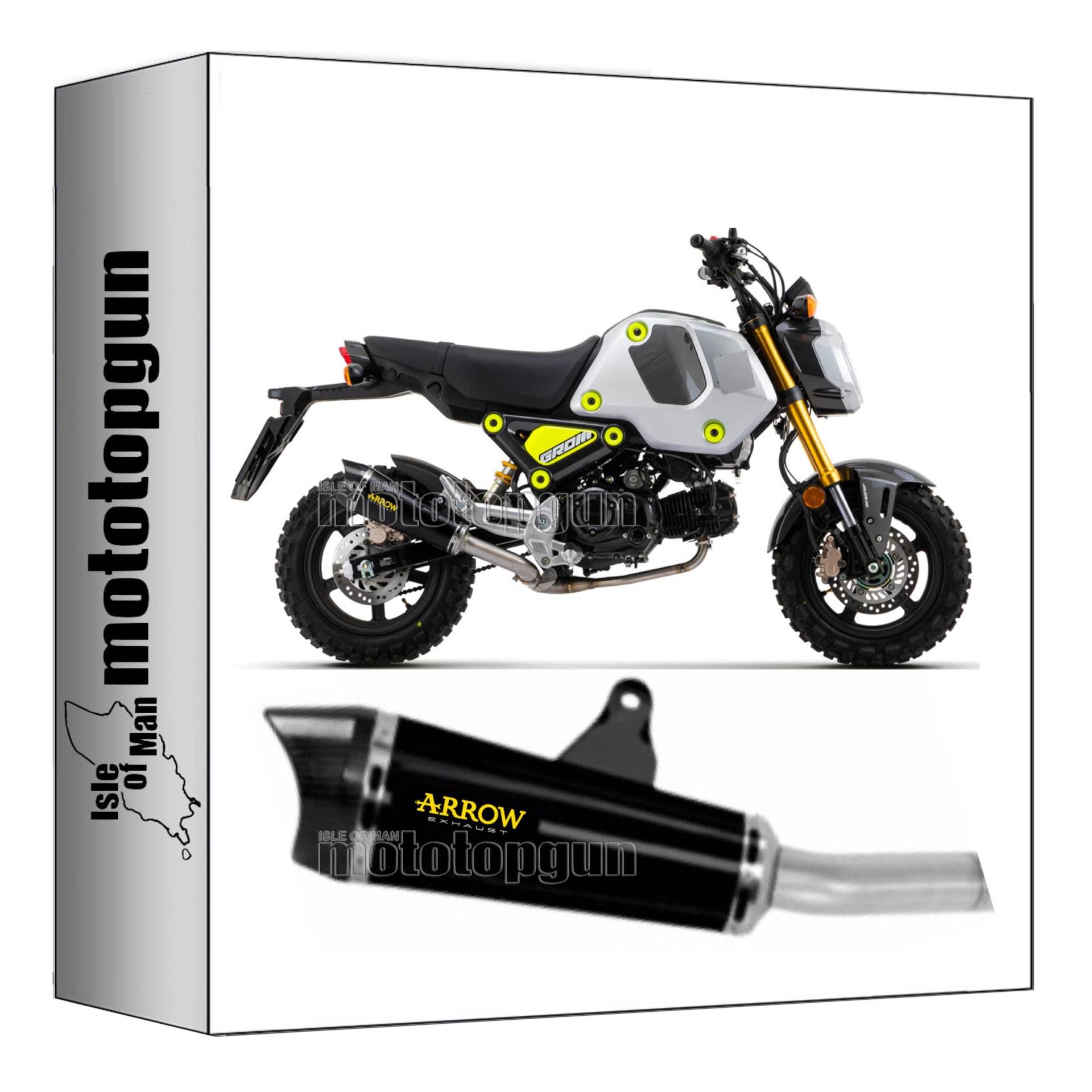 arrow 52511XKN auspuff zugelassen x-kone nichrom schwarz endkappe carby kompatibel mit honda msx 125 grom 2021 2022 2023 mototopgun von MOTOTOPGUN