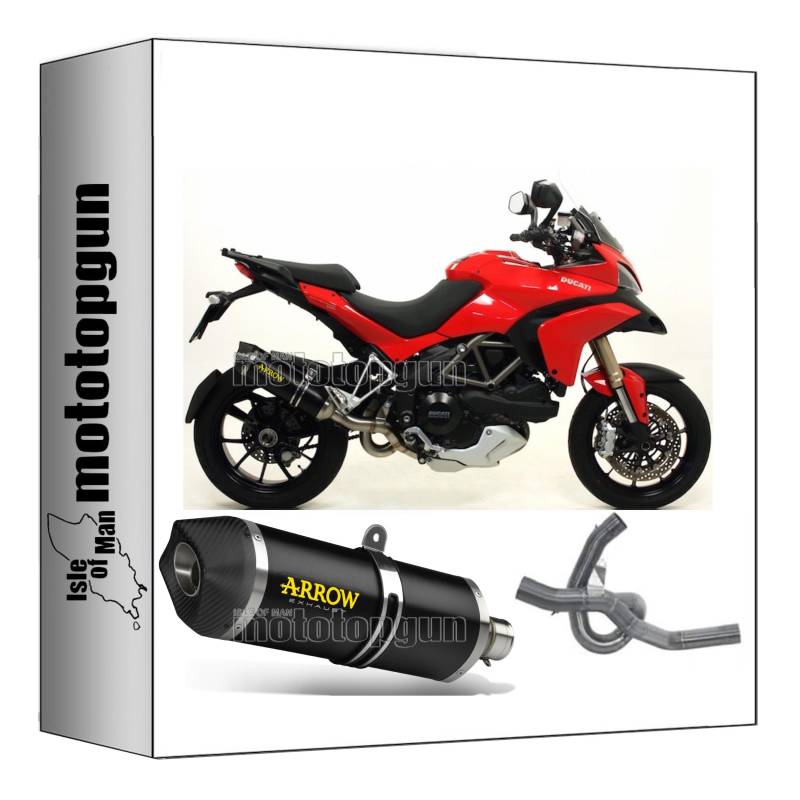 arrow 71768AKN + 71429KZ komplettanlage zugelassen kat race-tech aluminium schwarz endkappe carby kompatibel mit ducati multistrada 1200 2010 2011 2012 2013 2014 mototopgun von MOTOTOPGUN