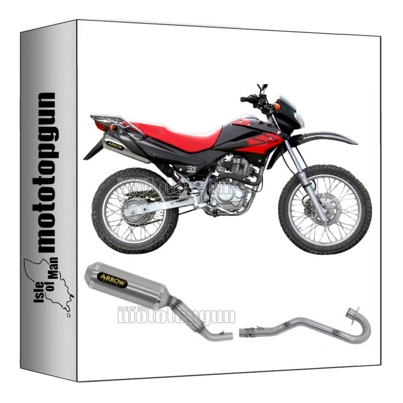 arrow 52501AO + 52001MI komplettanlage kein kat thunder aluminium endkappe edelstahl kompatibel mit honda xr 125 l 2004 2005 mototopgun von MOTOTOPGUN