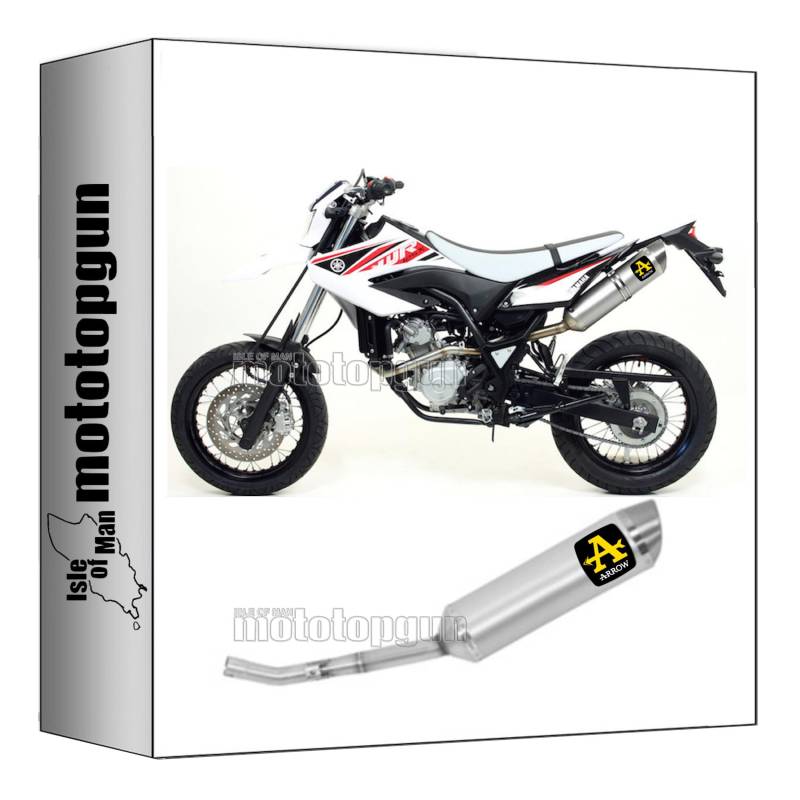 arrow 52505AO auspuff zugelassen thunder aluminium endkappe edelstahl kompatibel mit yamaha wr 125 r 2009 2010 2011 2012 mototopgun von MOTOTOPGUN