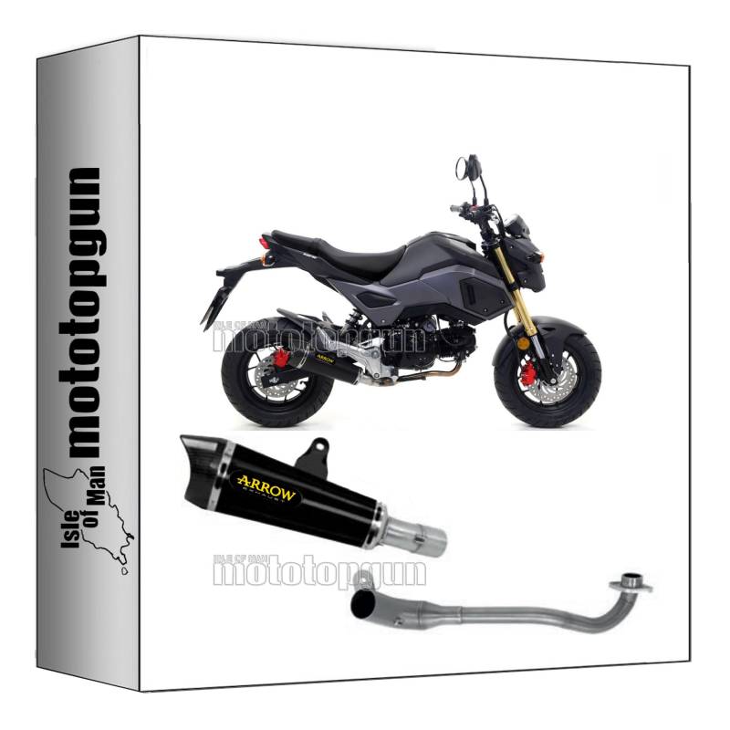 arrow 52507XKN + 52005MI komplettanlage kein kat x-kone nichrom schwarz endkappe carby kompatibel mit honda msx 125 2016 2017 2018 2019 2020 mototopgun von MOTOTOPGUN