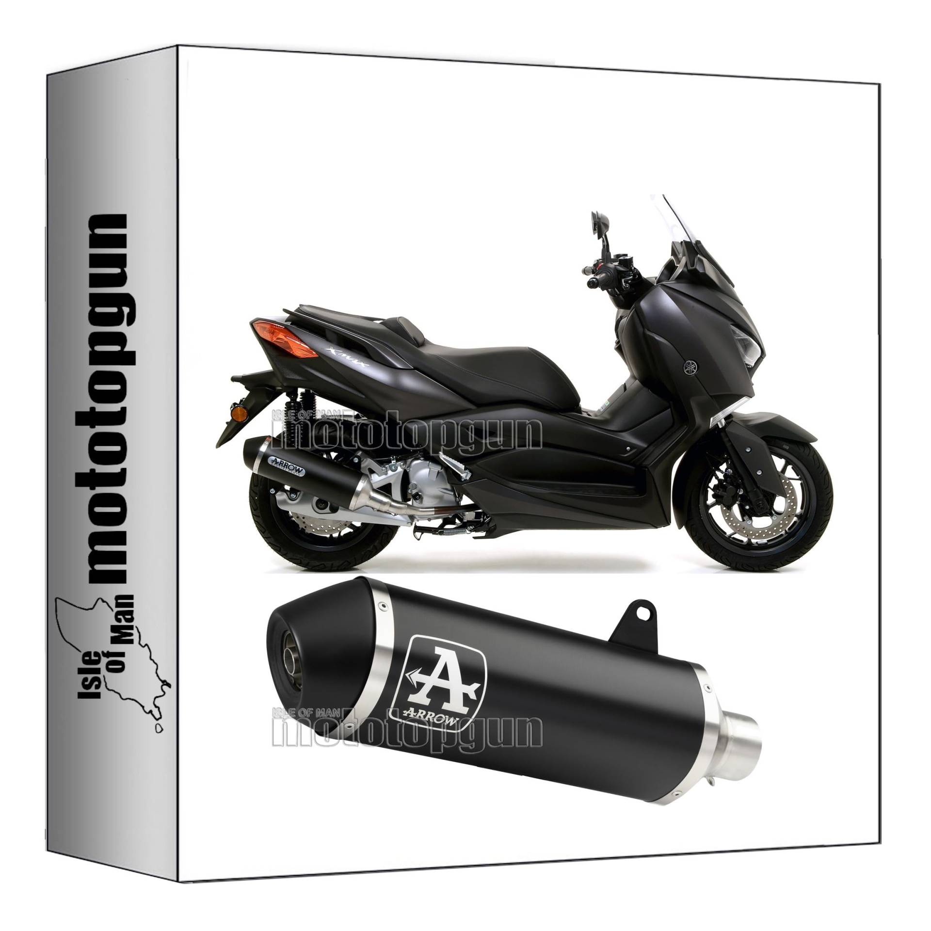 arrow 53526ANN + 53073MI auspuff kein kat urban aluminium schwarz endkappe edelstahl schwarz kompatibel mit yamaha xmax x-max 125 2018 2019 2020 mototopgun von MOTOTOPGUN