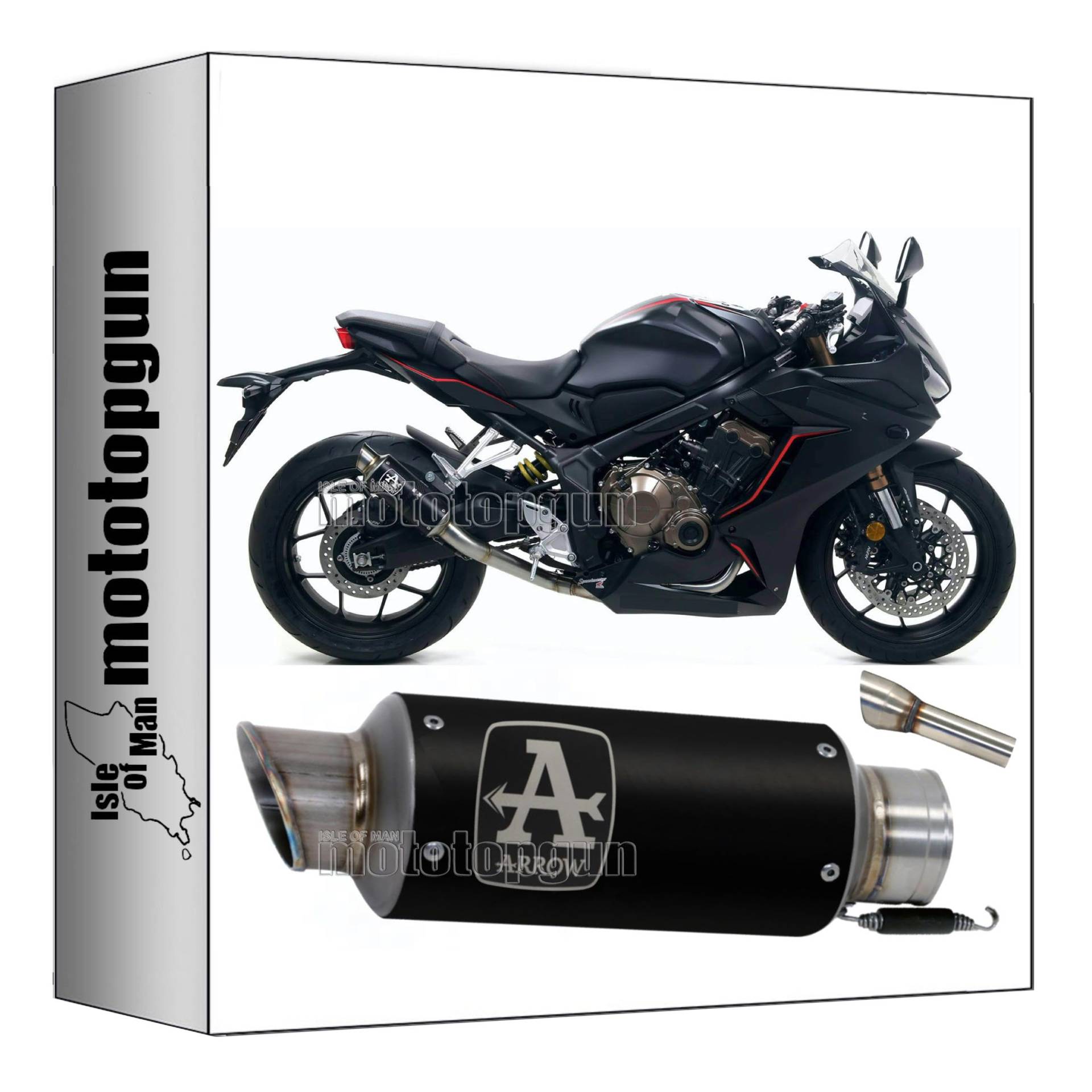 arrow 71034GPI + 11012DB auspuff race + dbkiller gp2 gp-2 nichrom schwarz endkappe edelstahl kompatibel mit honda cbr 650 r 2019 2020 2021 2022 mototopgun von MOTOTOPGUN