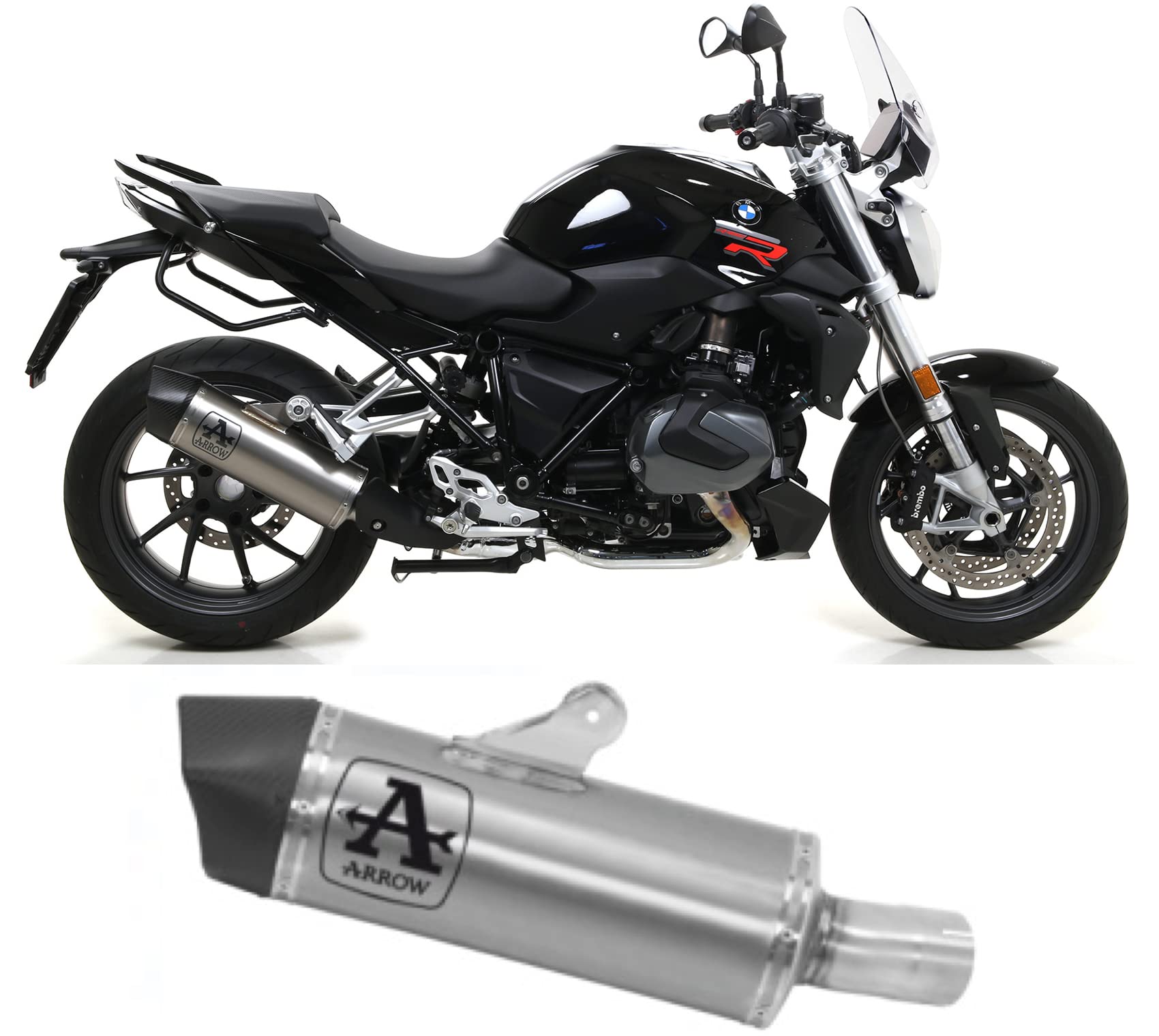 arrow 71925ak, schalldämpfer zugelassen maxi race-tech aluminium, endkappe carbon, kompatibel mit motorrad bmw r1250 r-1250 r 2019 2020 mototopgun von MOTOTOPGUN