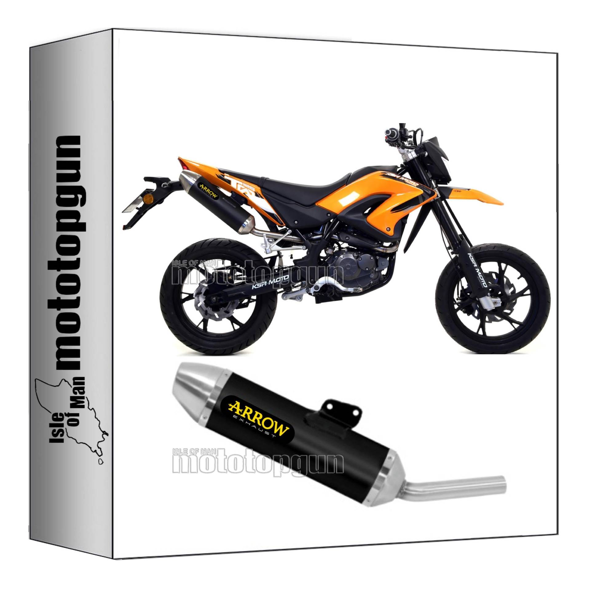 arrow 72529AON* auspuff zugelassen thunder aluminium schwarz endkappe edelstahl kompatibel mit ksr moto tw 125 sm 2017 2018 2019 mototopgun von MOTOTOPGUN