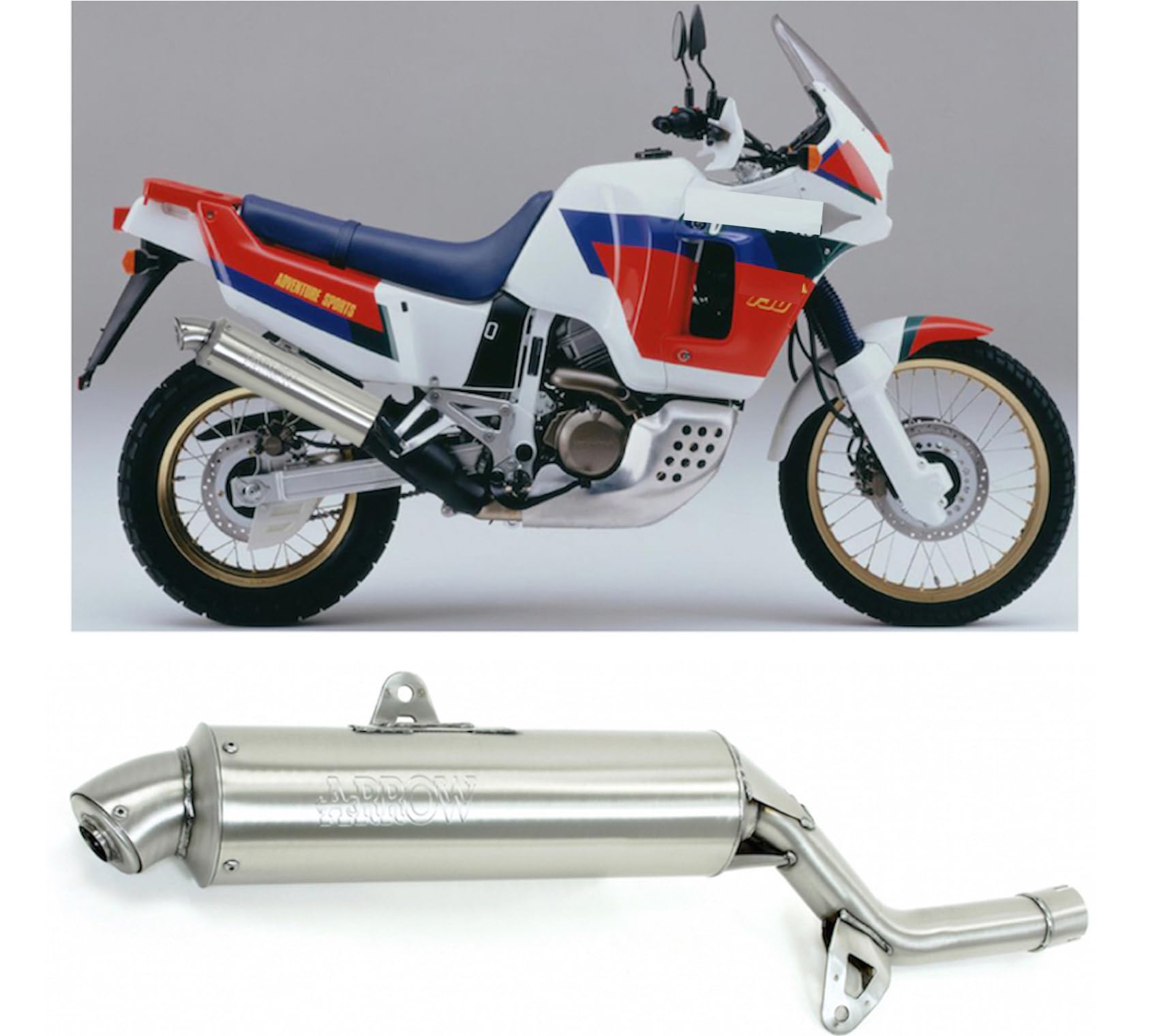 arrow 72604pd, schalldämpfer zugelassen paris dacar edelstahl, endkappe edelstahl, kompatibel mit motorrad honda xrv 750 africa twin 1990 1991 1992 mototopgun von MOTOTOPGUN