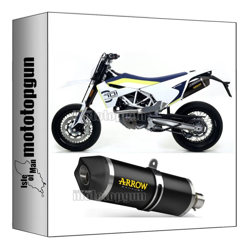 arrow 72623AKN + 72143PD auspuff kein kat race-tech aluminium schwarz endkappe carby kompatibel mit husqvarna 701 supermoto 2017 2018 2019 2020 mototopgun von MOTOTOPGUN