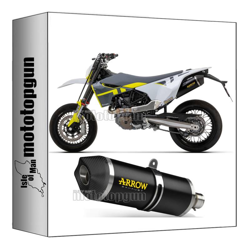 arrow 72623AKN + 72175PZ auspuff zugelassen kat race-tech aluminium schwarz endkappe carby kompatibel mit husqvarna 701 supermoto 2021 2022 2023 mototopgun von MOTOTOPGUN