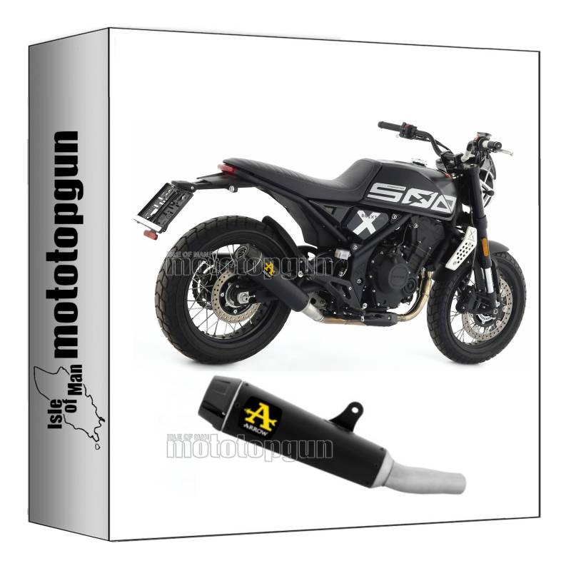 arrow 74508RB auspuff zugelassen rebel aluminium schwarz endkappe carby kompatibel mit brixton crossfire 500 x 2021 2022 2023 mototopgun von MOTOTOPGUN