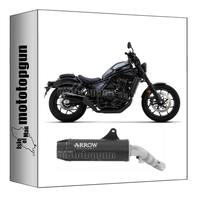 arrow 74511RB auspuff zugelassen rebel aluminium schwarz endkappe carby kompatibel mit honda cmx 1100 rebel 2021 2022 2023 mototopgun von MOTOTOPGUN