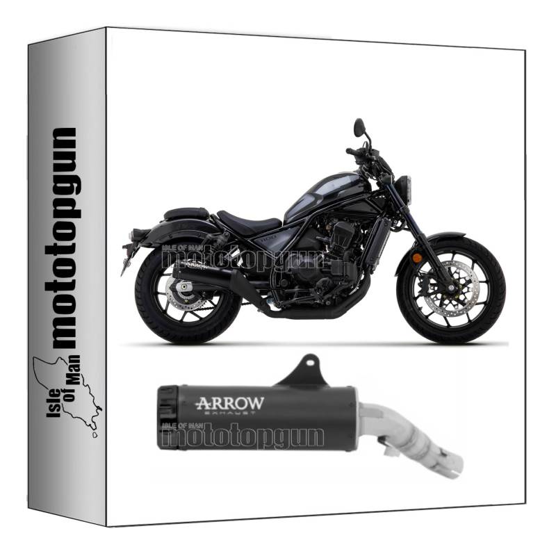 arrow 74511RBA auspuff zugelassen rebel aluminium schwarz endkappe aluminium kompatibel mit honda cmx 1100 rebel 2024 mototopgun von MOTOTOPGUN