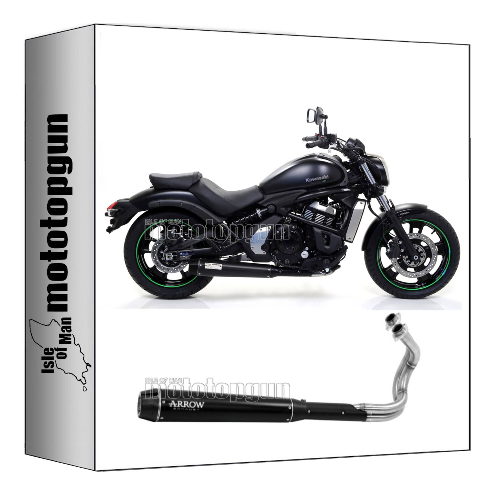 arrow 74512RB + 11071KZ komplettanlage zugelassen kat rebel aluminium schwarz endkappe carby kompatibel mit kawasaki vulcan s 650 2021 2022 mototopgun von MOTOTOPGUN