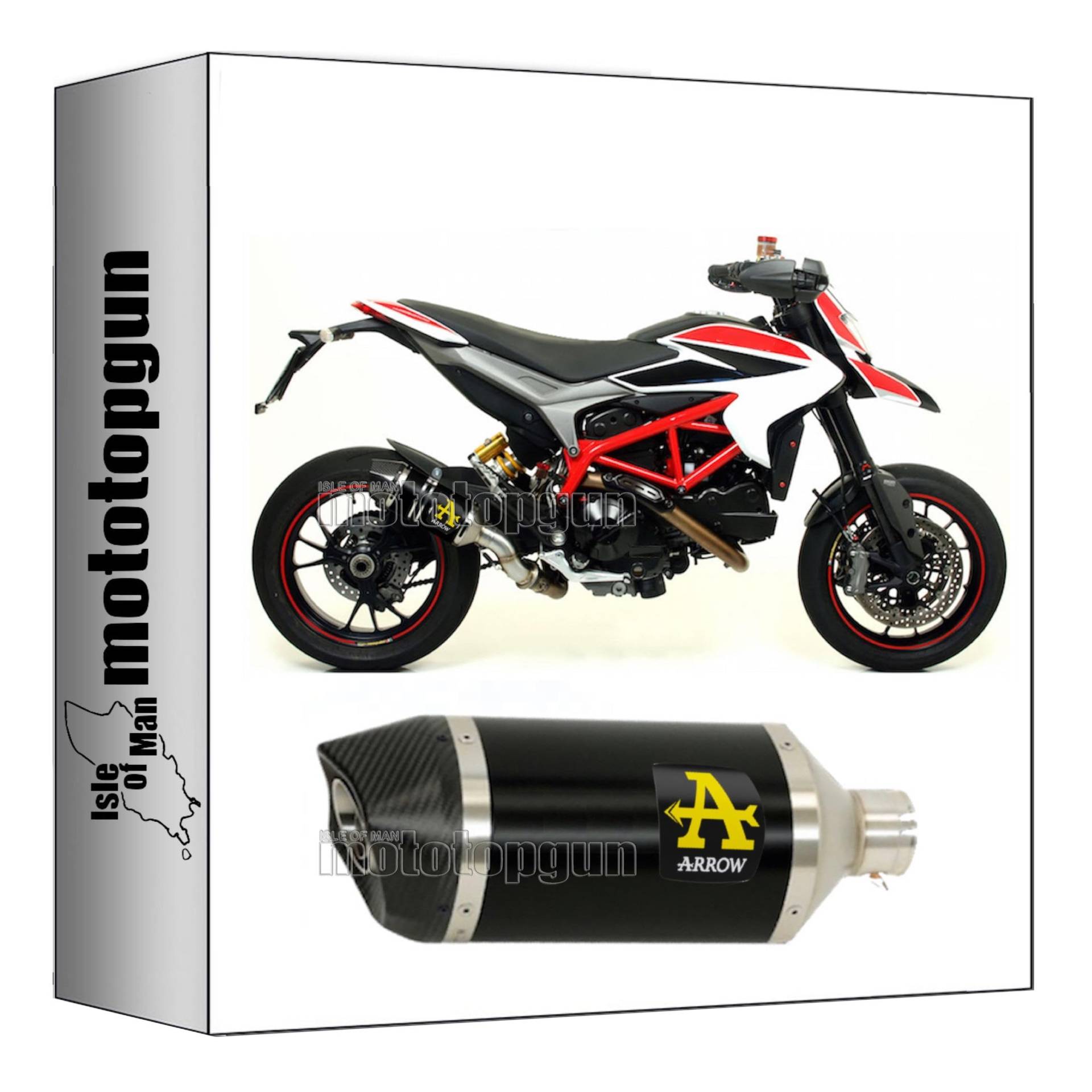 auspuff kein kat arrow race-tech aus aluminium schwarz mit endkappe aus carby kompatibel mit ducati hypermotard 2013 2014 2015 mototopgun 71806akn + 71490mi von MOTOTOPGUN