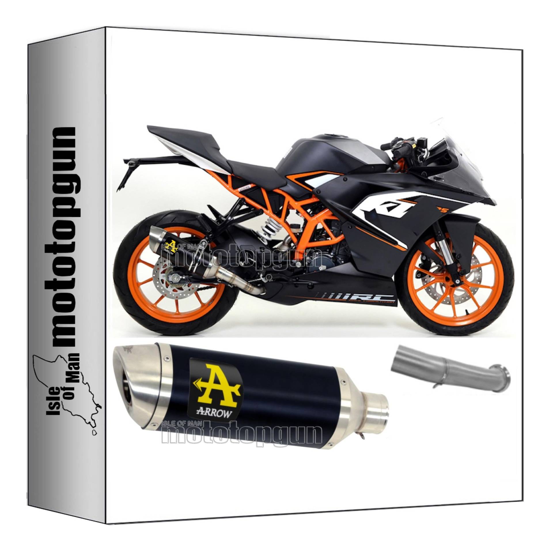 auspuff kein kat arrow thunder aus aluminium schwarz mit endkappe aus edelstahl kompatibel mit ktm rc 390 2017 2018 2019 2020 mototopgun 71860aon* + 71667mi von MOTOTOPGUN