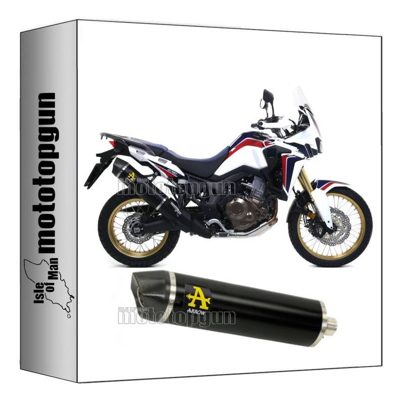 auspuff zugelassen arrow maxi race-tech aus aluminium schwarz mit endkappe aus carby kompatibel mit honda africa twin 1000 2016 2017 2018 2019 mototopgun 72621akn von MOTOTOPGUN