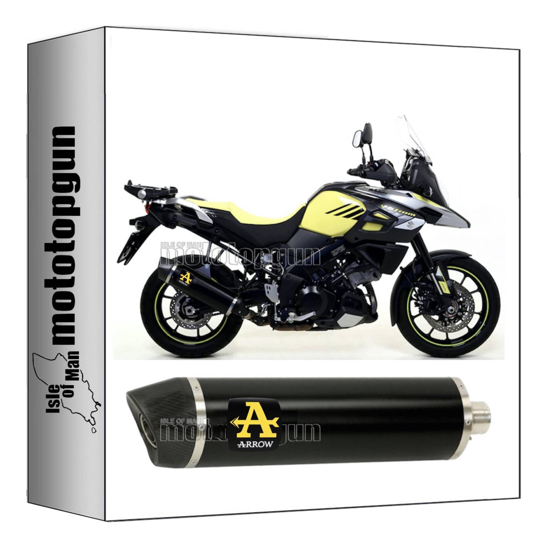 auspuff zugelassen arrow maxi race-tech aus aluminium schwarz mit endkappe aus carby kompatibel mit suzuki v-strom 1050 2020 2021 2022 2023 mototopgun 71816akn von MOTOTOPGUN