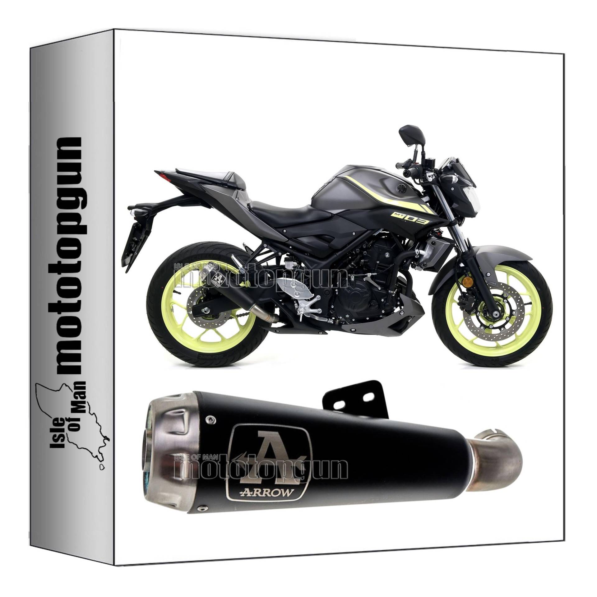 auspuff zugelassen arrow pro-race aus nichrom schwarz mit endkappe aus edelstahl kompatibel mit yamaha mt03 mt-03 2018 2019 mototopgun 71831prn von MOTOTOPGUN