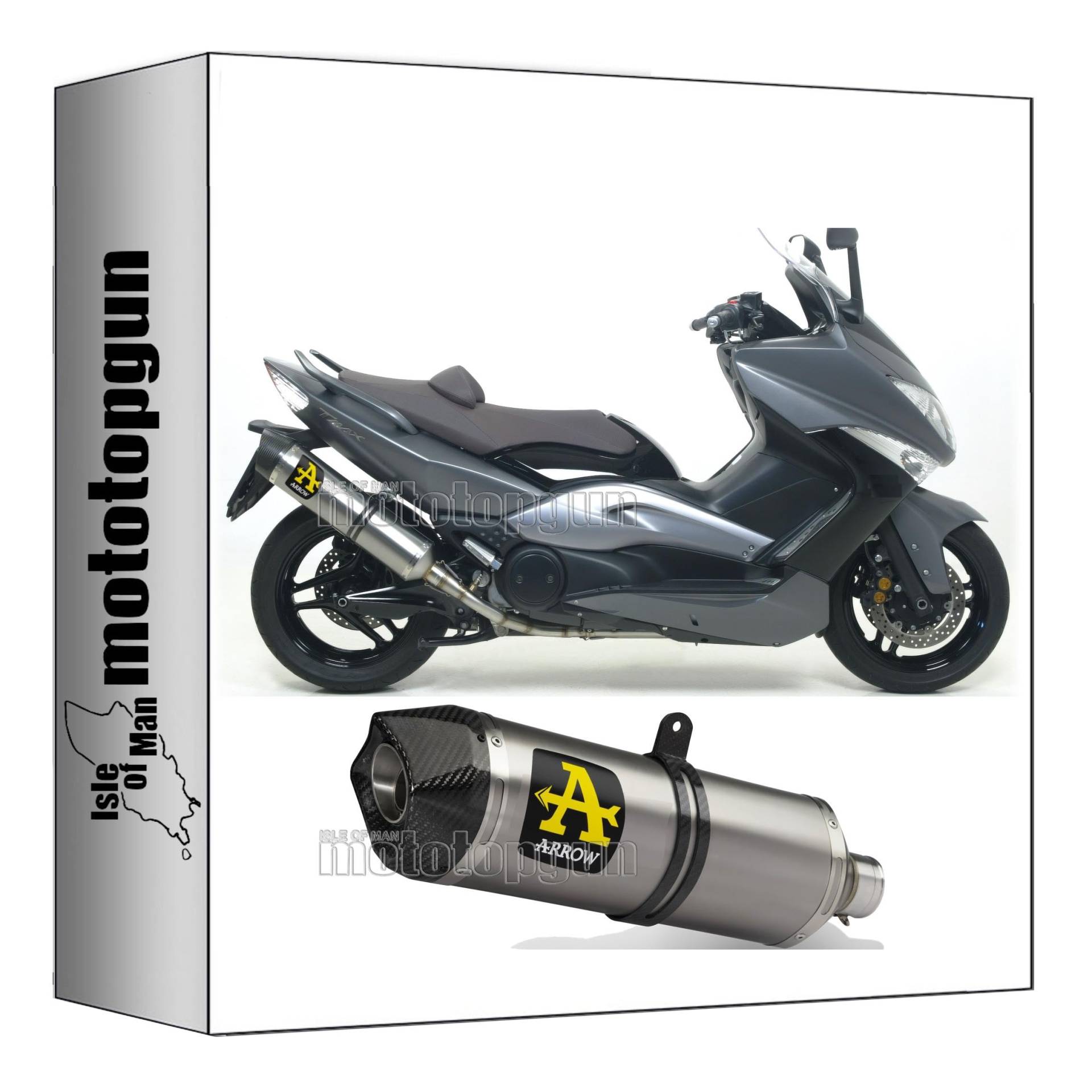 auspuff zugelassen arrow race-tech aus aluminium mit endkappe aus carby kompatibel mit yamaha tmax t-max 500 yp 2008 2009 2010 2011 mototopgun 73507ak von MOTOTOPGUN