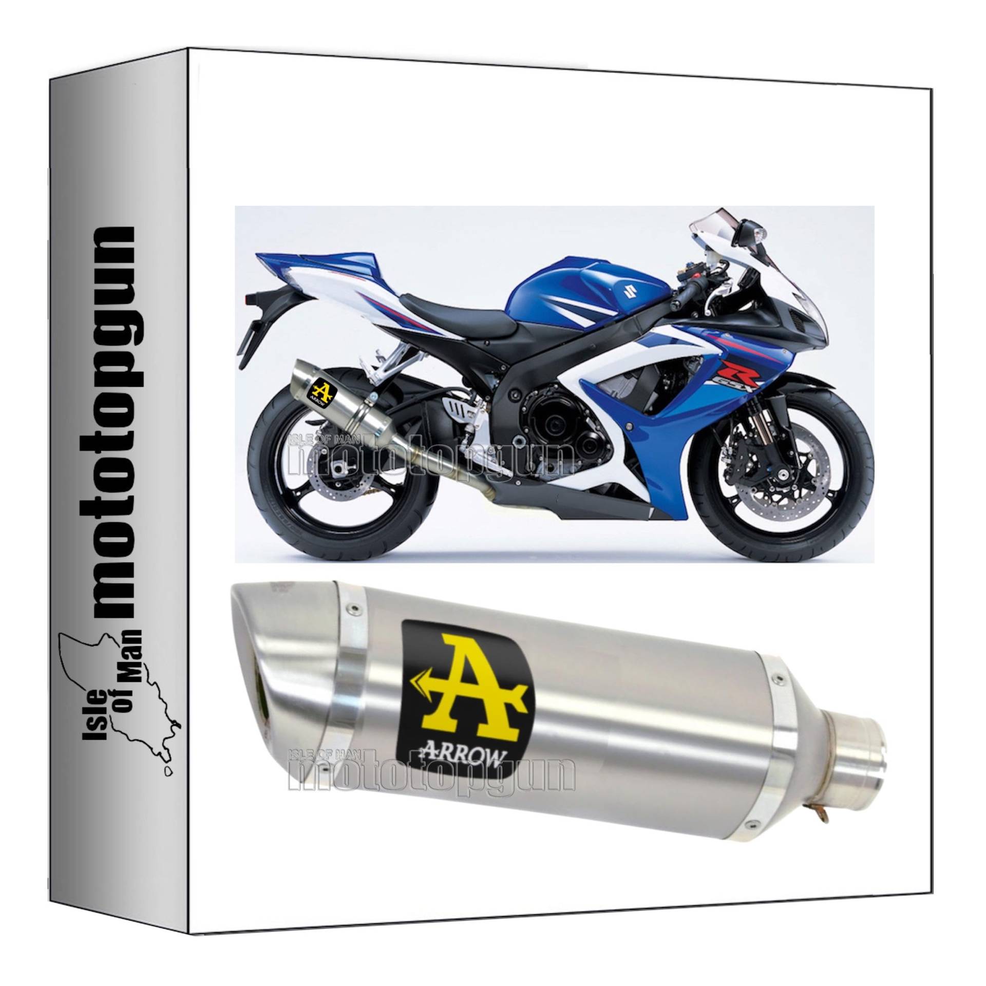 auspuff zugelassen arrow thunder aus aluminium mit endkappe aus edelstahl kompatibel mit suzuki gsx-r 600 ie 2006 2007 mototopgun 71702ao + 71333mi von MOTOTOPGUN