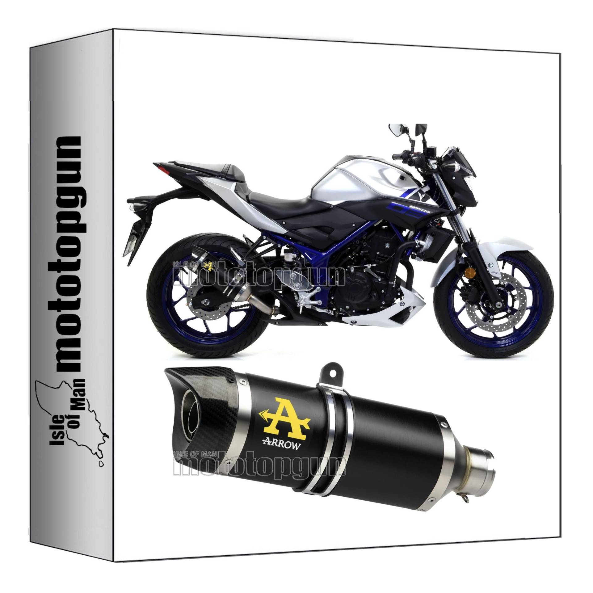 auspuff zugelassen arrow thunder aus aluminium schwarz mit endkappe aus carby kompatibel mit yamaha mt03 mt-03 2016 2017 mototopgun 71831akn von MOTOTOPGUN