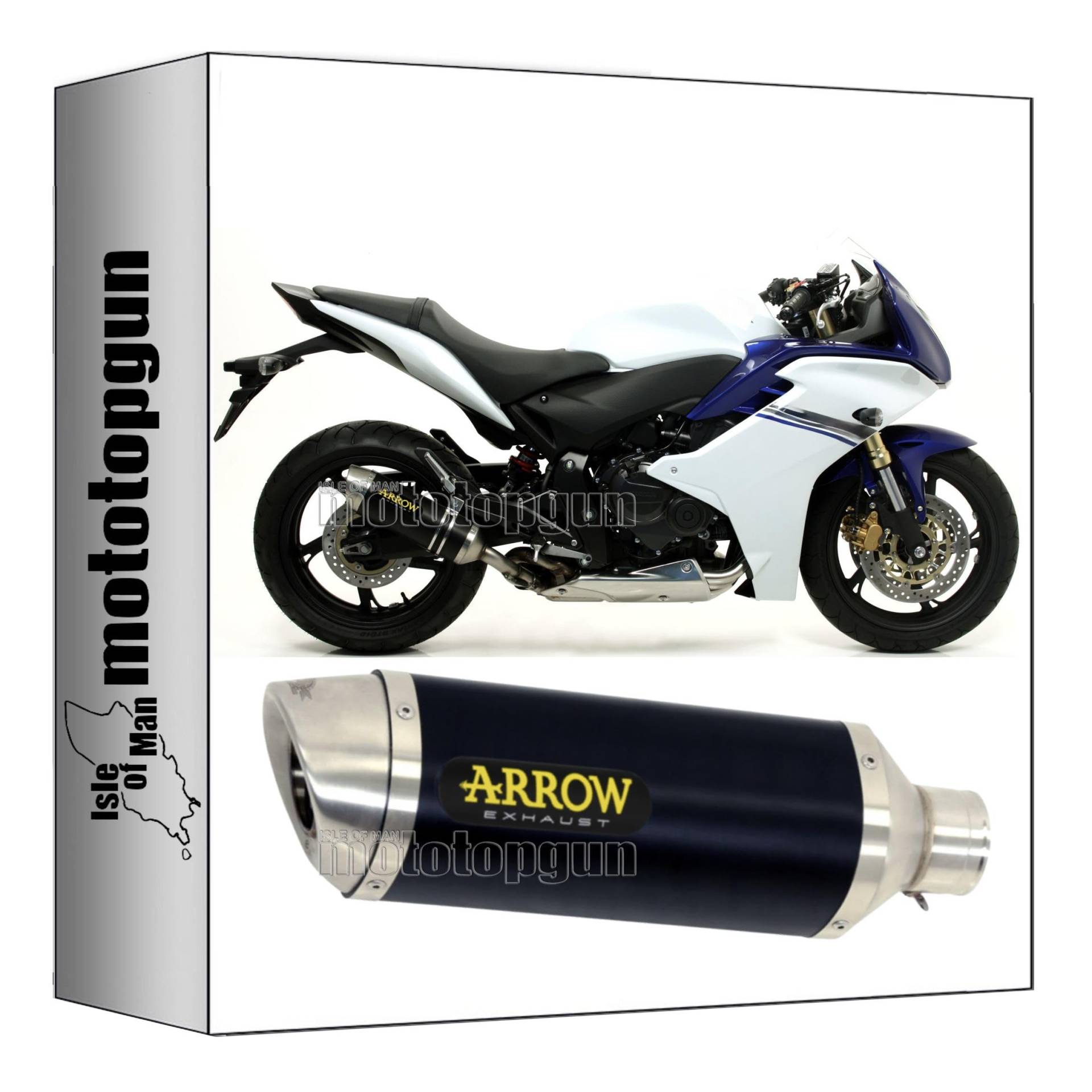 auspuff zugelassen arrow thunder aus aluminium schwarz mit endkappe aus edelstahl kompatibel mit honda cbr 600 f 2011 2012 2013 mototopgun 71722aon* von MOTOTOPGUN