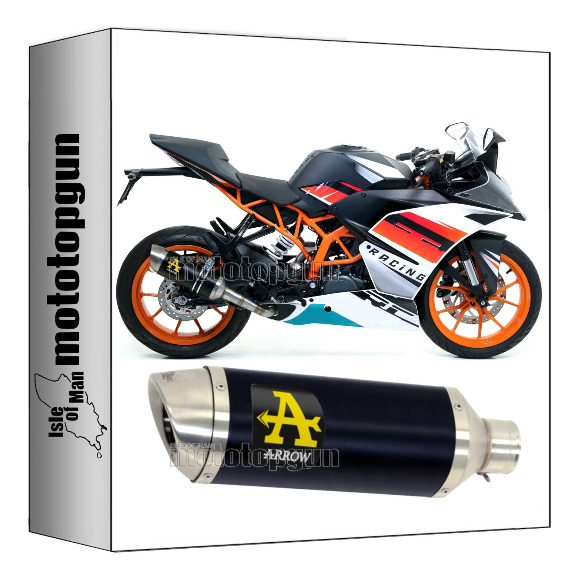 auspuff zugelassen arrow thunder aus aluminium schwarz mit endkappe aus edelstahl kompatibel mit ktm rc 390 2015 2016 mototopgun 71813aon* von MOTOTOPGUN