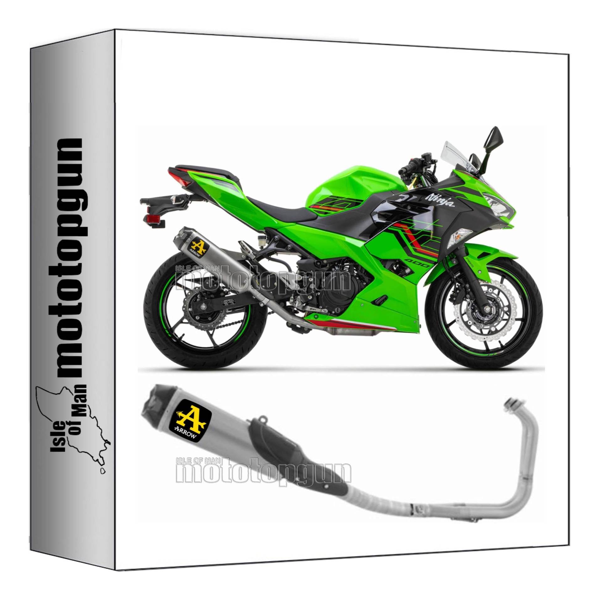 komplettanlage competition arrow works aus full titan mit endkappe aus carby kompatibel mit kawasaki ninja 400 2023 mototopgun 71220ckz von MOTOTOPGUN