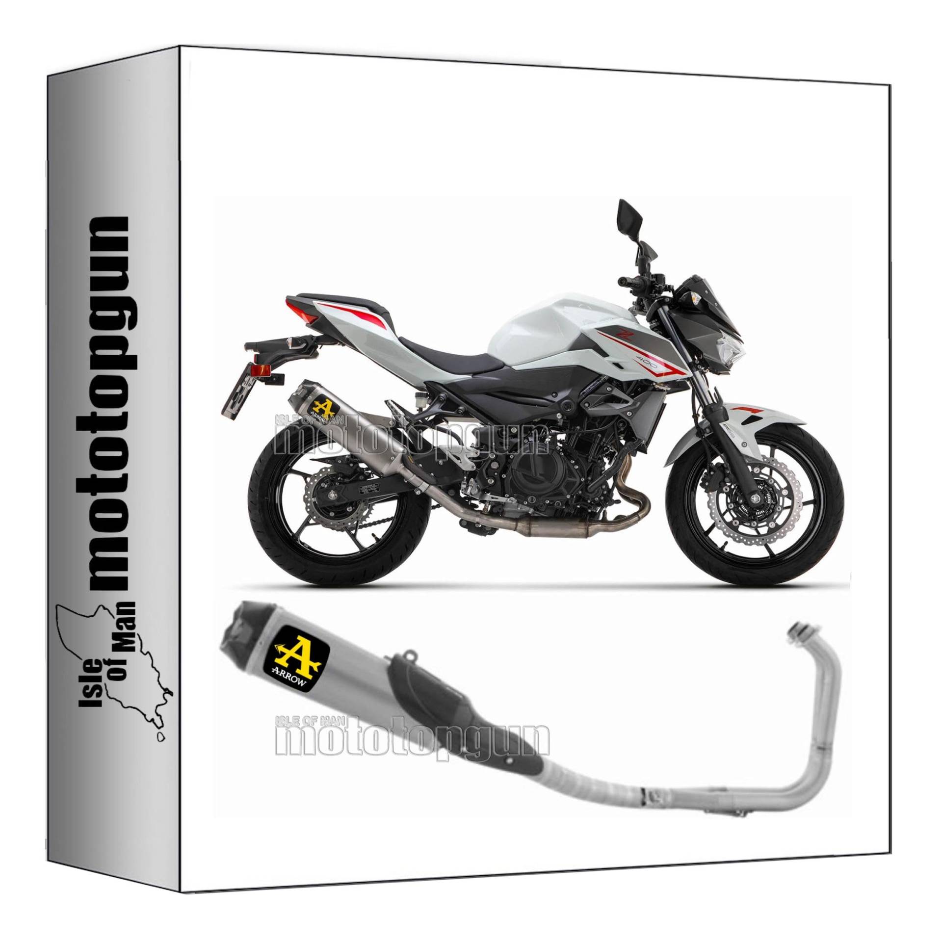 komplettanlage competition arrow works aus full titan mit endkappe aus carby kompatibel mit kawasaki z400 z-400 2023 mototopgun 71220ckz von MOTOTOPGUN