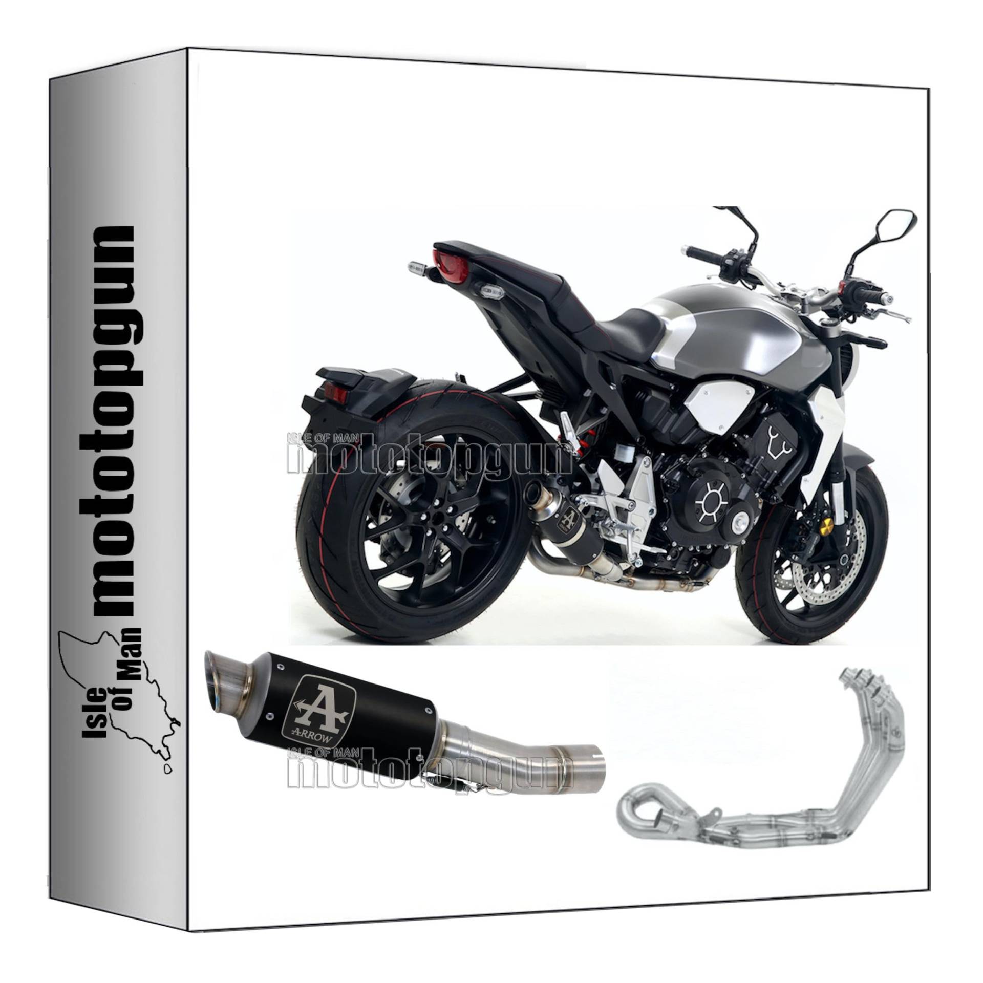 komplettanlage kein kat arrow gp2 gp-2 aus nichrom schwarz mit endkappe aus edelstahl kompatibel mit honda cb 1000 r 2018 2019 2020 2021 2022 2023 mototopgun 71546gpi + 71693mi von MOTOTOPGUN