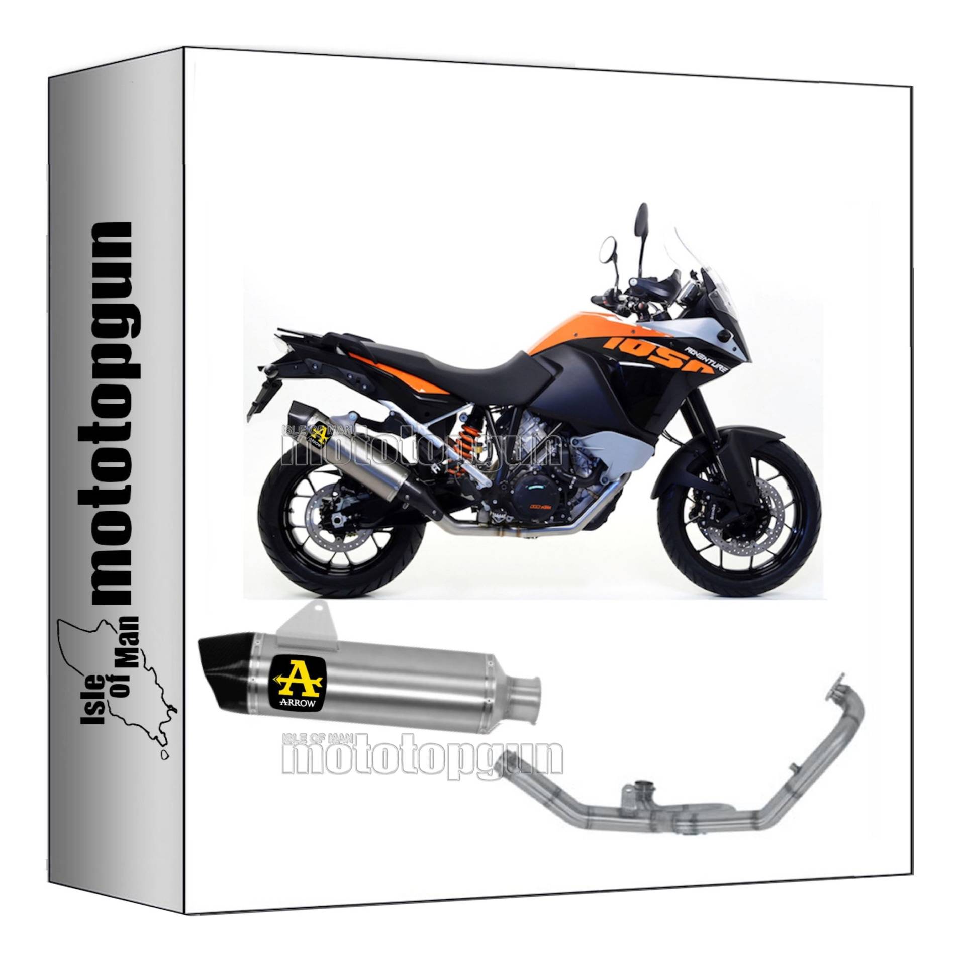 komplettanlage kein kat arrow maxi race-tech aus aluminium mit endkappe aus carby kompatibel mit ktm 1050 adventure 2015 2016 mototopgun 71809ak + 71495mi von MOTOTOPGUN