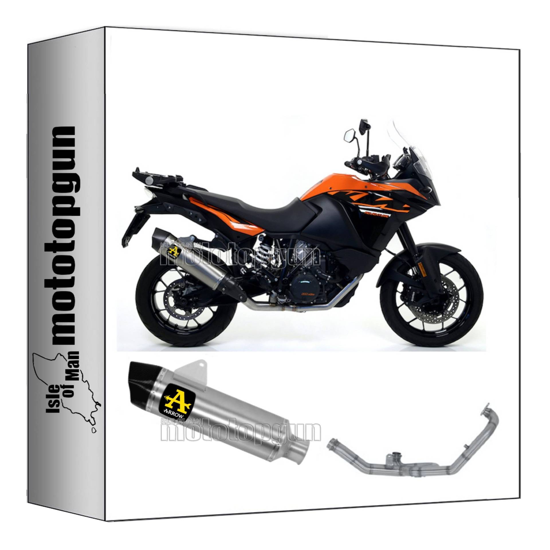 komplettanlage kein kat arrow maxi race-tech aus aluminium mit endkappe aus carby kompatibel mit ktm 1090 adventure 2017 2018 2019 2020 mototopgun 71809ak + 71495mi von MOTOTOPGUN