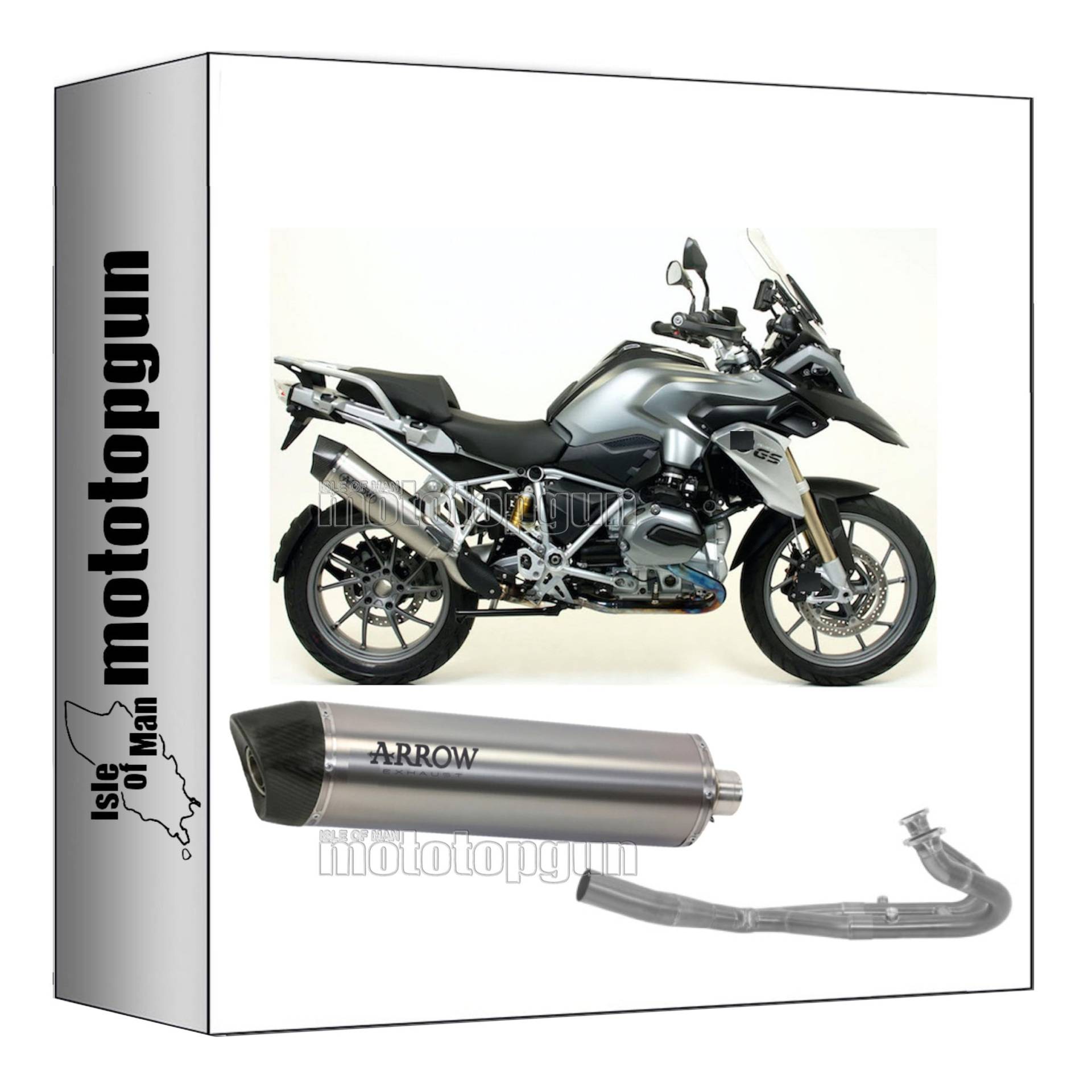 komplettanlage kein kat arrow maxi race-tech aus titan mit endkappe aus carby kompatibel mit bmw r1200 r-1200 gs adventure 2013 2014 2015 2016 2017 2018 mototopgun 71805pk + 71632mi von MOTOTOPGUN