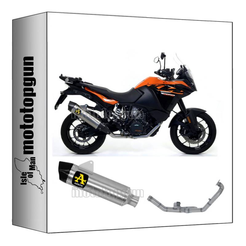 komplettanlage kein kat arrow maxi race-tech aus titan mit endkappe aus carby kompatibel mit ktm 1090 adventure 2017 2018 2019 2020 mototopgun 71809pk + 71495mi von MOTOTOPGUN