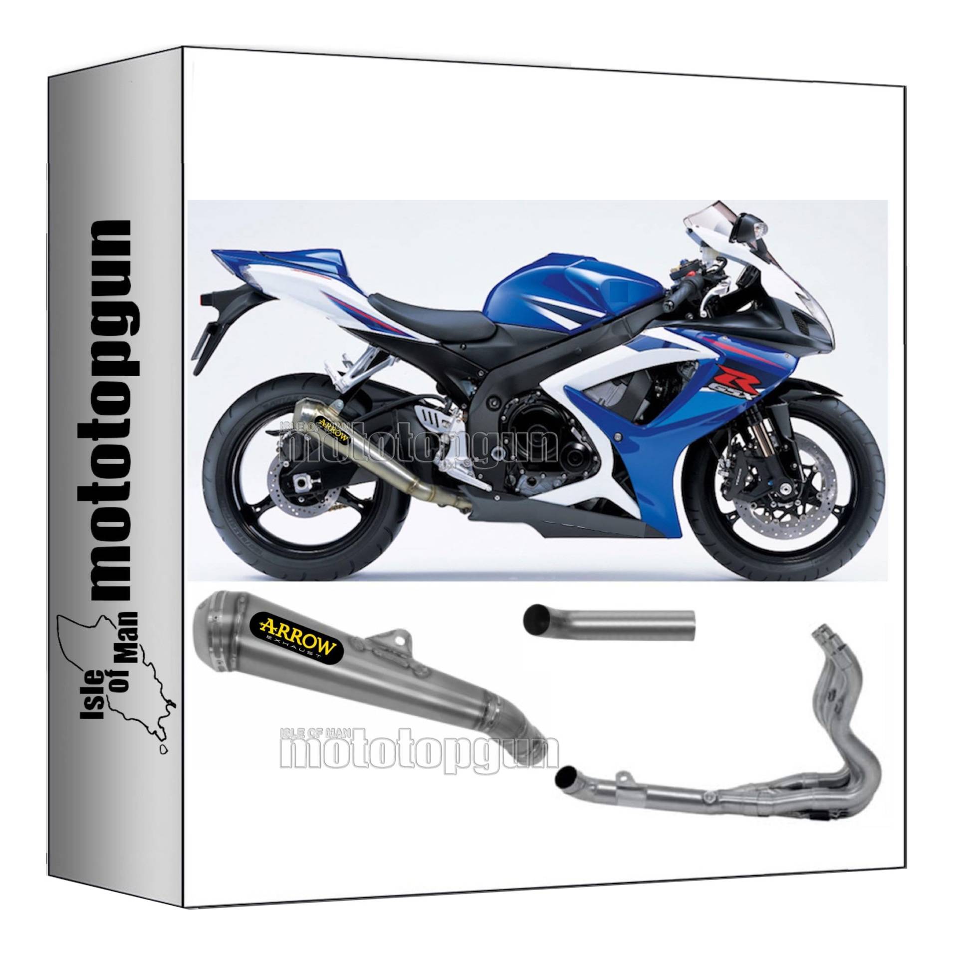 komplettanlage kein kat arrow pro-race aus titan mit endkappe aus edelstahl kompatibel mit suzuki gsx-r 600 ie 2006 2007 mototopgun 71632pr + 71334mi von MOTOTOPGUN