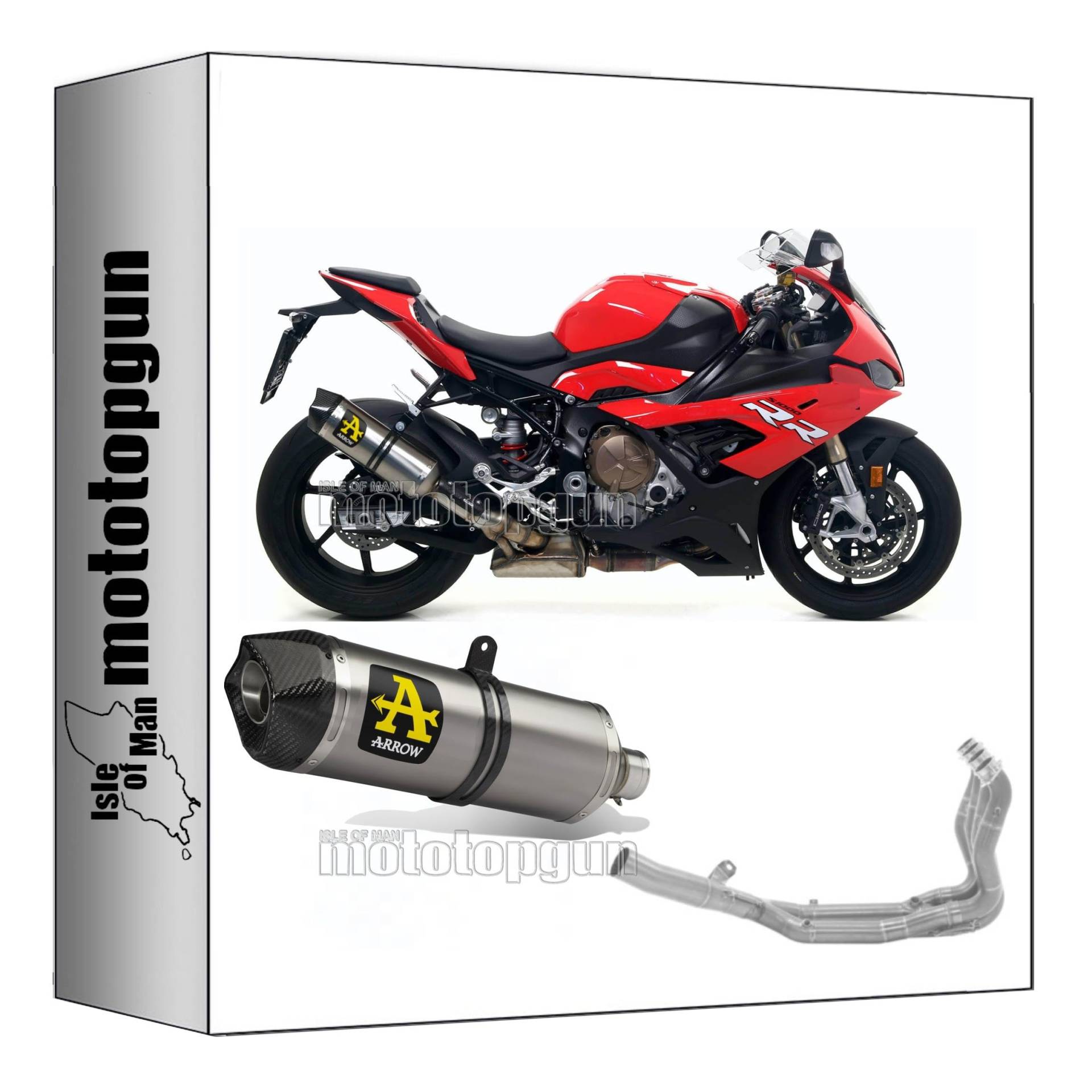 komplettanlage kein kat arrow race-tech aus aluminium mit endkappe aus carby kompatibel mit bmw s1000 s-1000 rr 2019 2020 2021 2022 2023 mototopgun 71903ak + 71768mi von MOTOTOPGUN