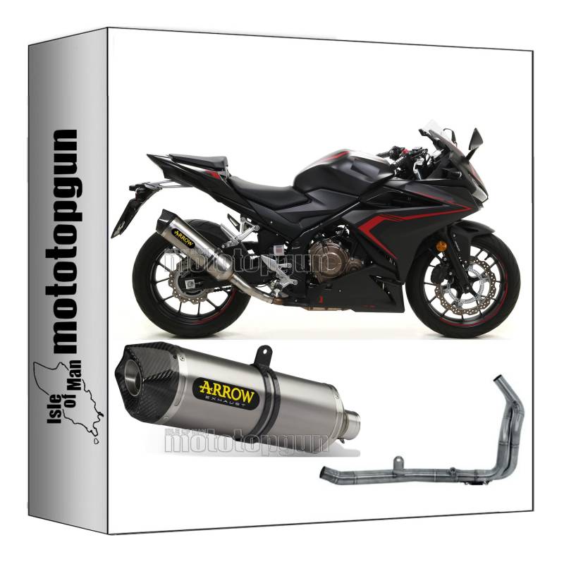 komplettanlage kein kat arrow race-tech aus aluminium mit endkappe aus carby kompatibel mit honda cbr 500 r 2019 2020 mototopgun 71901ak + 71717mi + 71732mi von MOTOTOPGUN