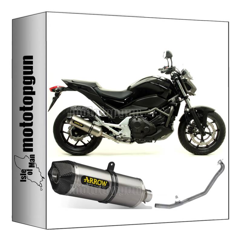 komplettanlage kein kat arrow race-tech aus aluminium mit endkappe aus carby kompatibel mit honda nc 700 s 2012 2013 2014 mototopgun 71796ak + 71463mi + 71464mi von MOTOTOPGUN