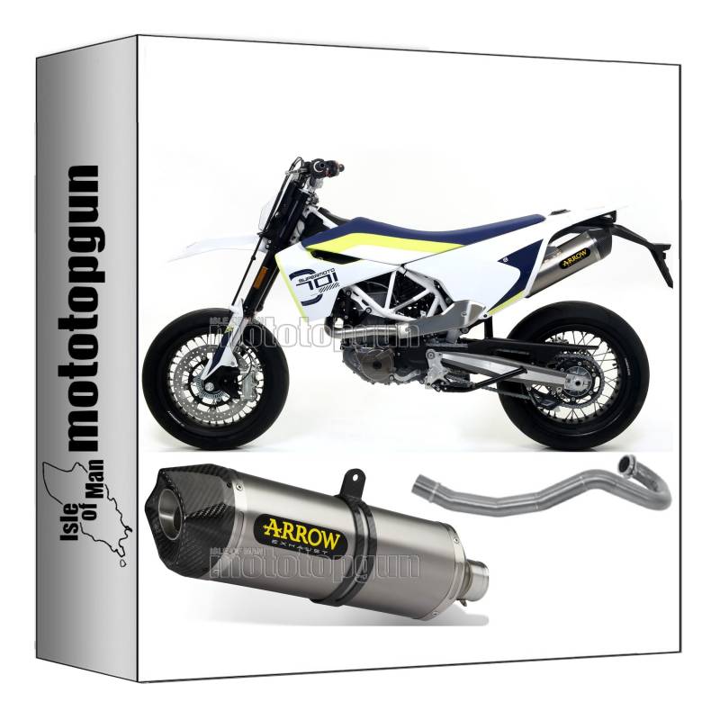 komplettanlage kein kat arrow race-tech aus aluminium mit endkappe aus carby kompatibel mit husqvarna 701 enduro 2017 2018 2019 2020 mototopgun 72623ak + 72143pd + 72144pd von MOTOTOPGUN