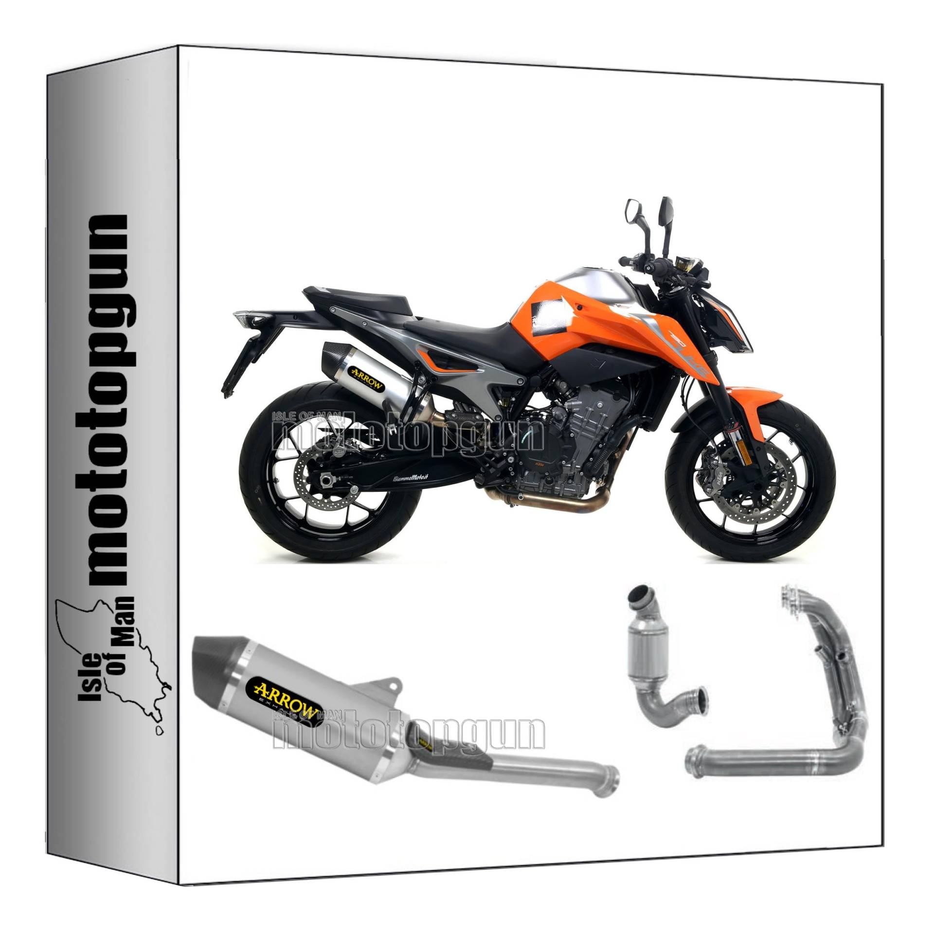 komplettanlage kein kat arrow race-tech aus aluminium mit endkappe aus carby kompatibel mit ktm 790 duke 2018 2019 2020 mototopgun 71890ak + 71719mi + 71702mi von MOTOTOPGUN