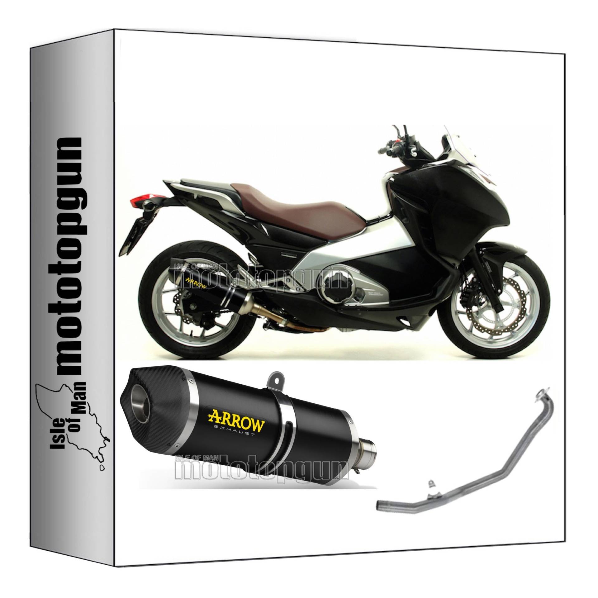 komplettanlage kein kat arrow race-tech aus aluminium schwarz mit endkappe aus carby kompatibel mit honda integra 700 2012 2013 mototopgun 71796akn + 71463mi + 71464mi von MOTOTOPGUN