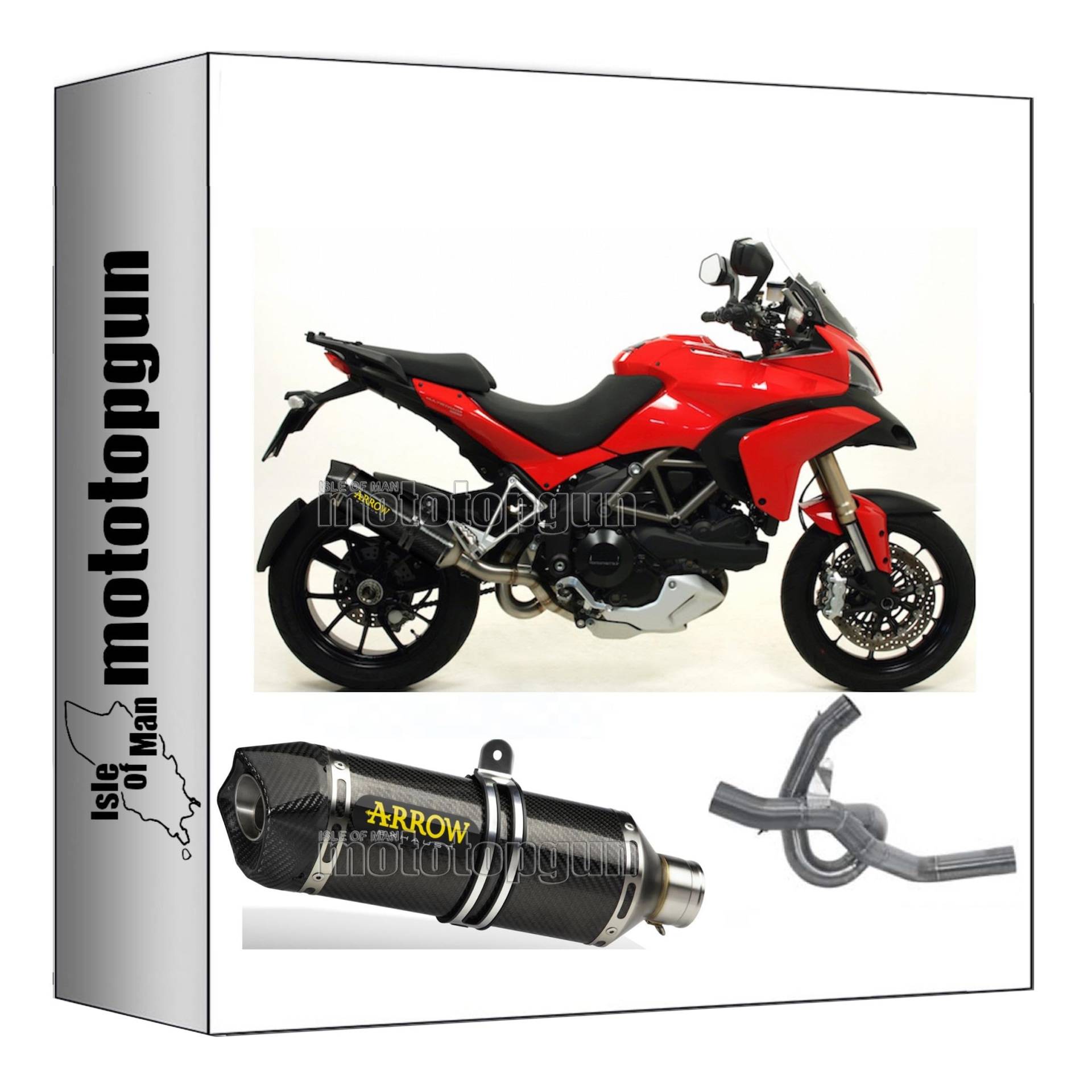 komplettanlage kein kat arrow race-tech aus carbon mit endkappe aus carby kompatibel mit ducati multistrada 1200 2010 2011 2012 2013 2014 mototopgun 71768mk + 71429mi von MOTOTOPGUN