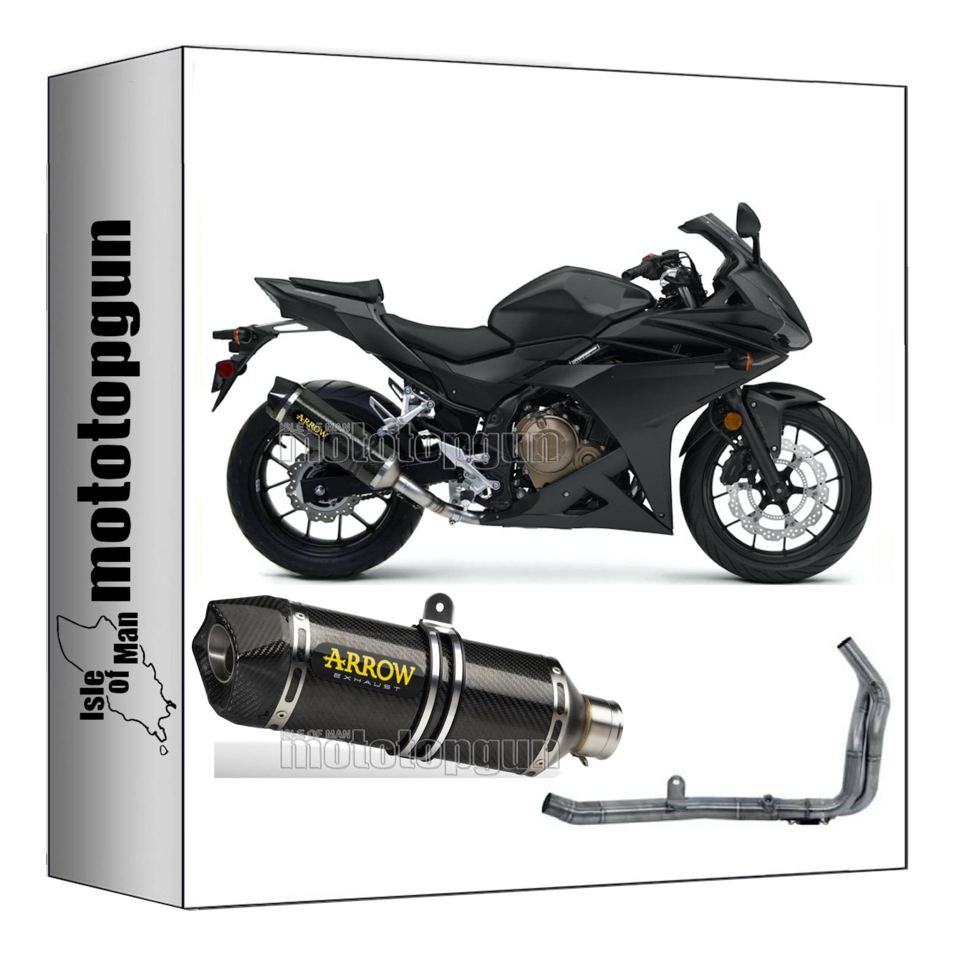 komplettanlage kein kat arrow race-tech aus carbon mit endkappe aus carby kompatibel mit honda cbr 500 r 2019 2020 mototopgun 71901mk + 71717mi + 71732mi von MOTOTOPGUN