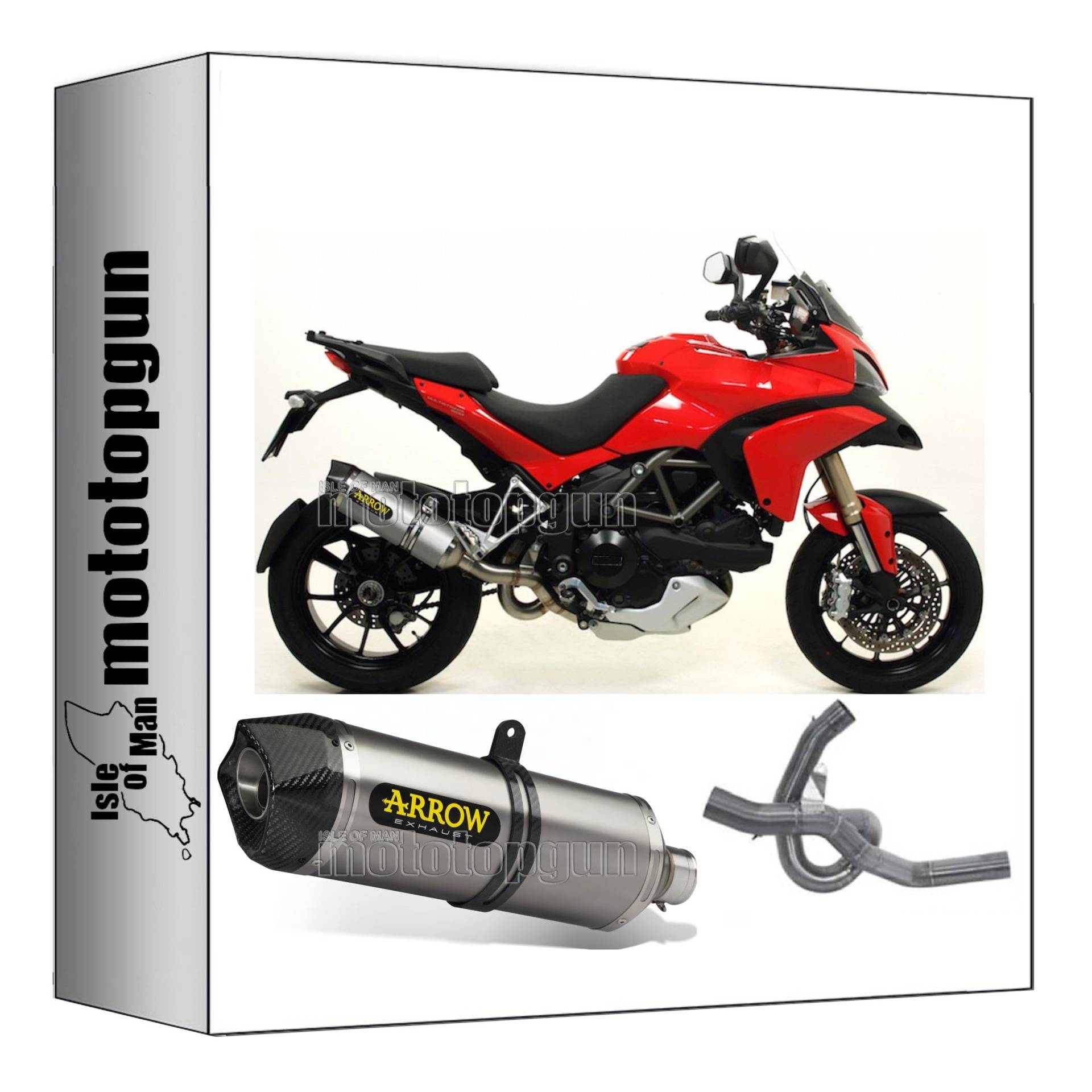 komplettanlage kein kat arrow race-tech aus titan mit endkappe aus carby kompatibel mit ducati multistrada 1200 2010 2011 2012 2013 2014 mototopgun 71768pk + 71429mi von MOTOTOPGUN