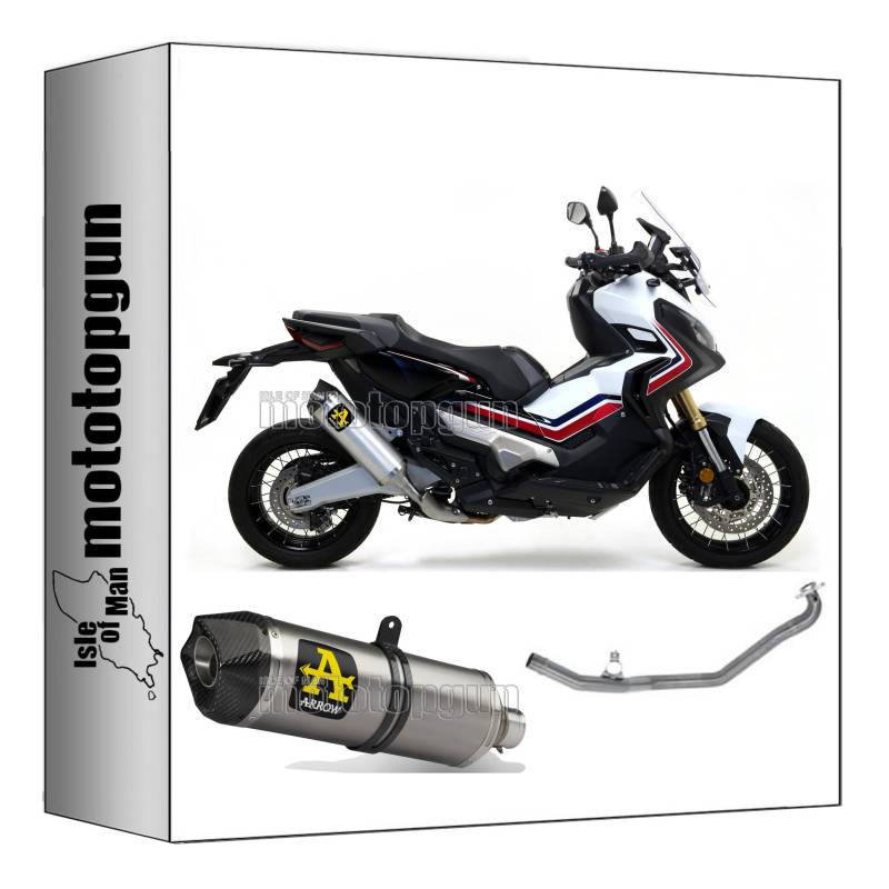 komplettanlage kein kat arrow race-tech aus titan mit endkappe aus carby kompatibel mit honda xadv x-adv 750 2017 2018 2019 2020 2021 2022 2023 mototopgun 71864pk + 71671mi von MOTOTOPGUN