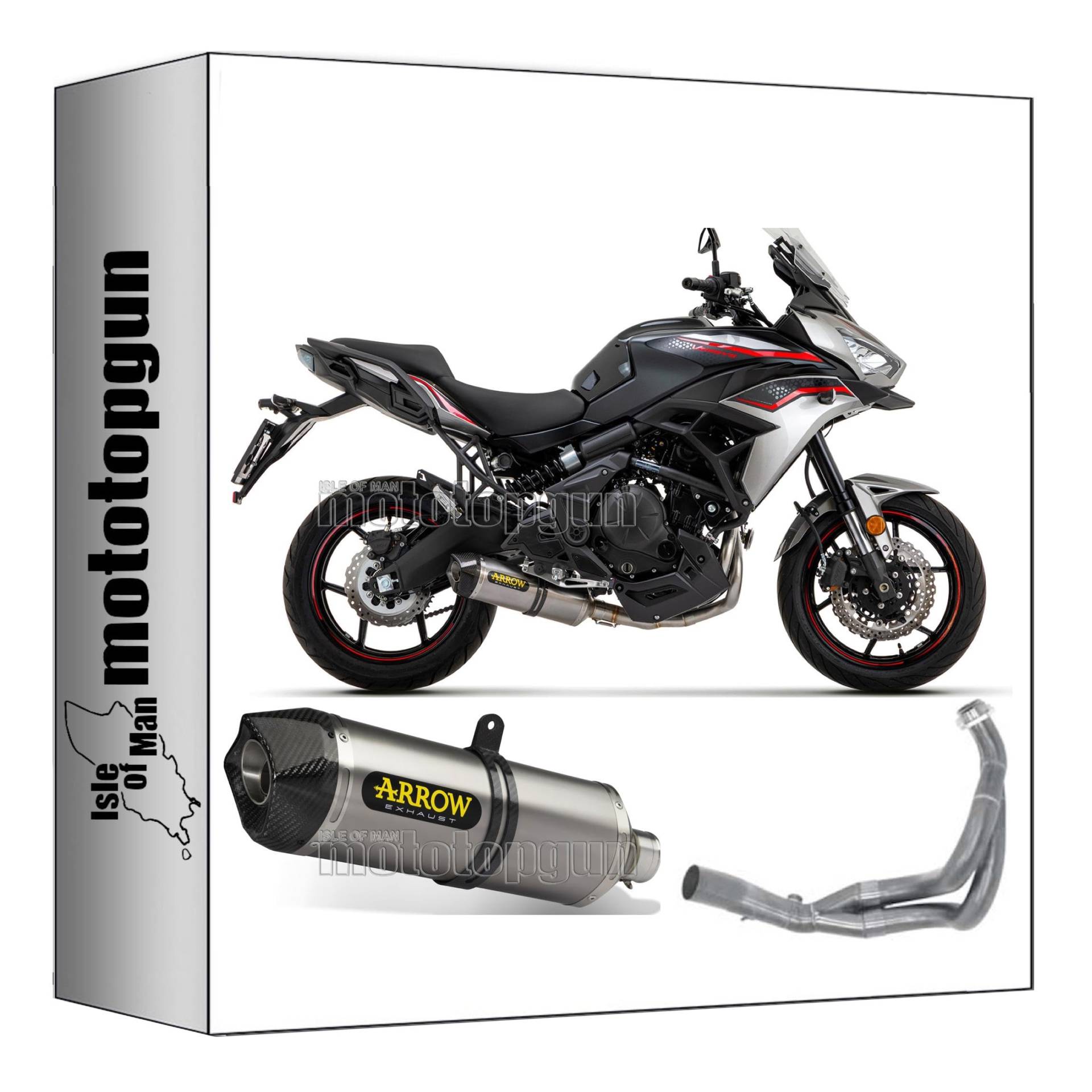 komplettanlage kein kat arrow race-tech aus titan mit endkappe aus carby kompatibel mit kawasaki versys 650 2017 2018 2019 2020 2021 2022 mototopgun 71854pk + 71459mi von MOTOTOPGUN