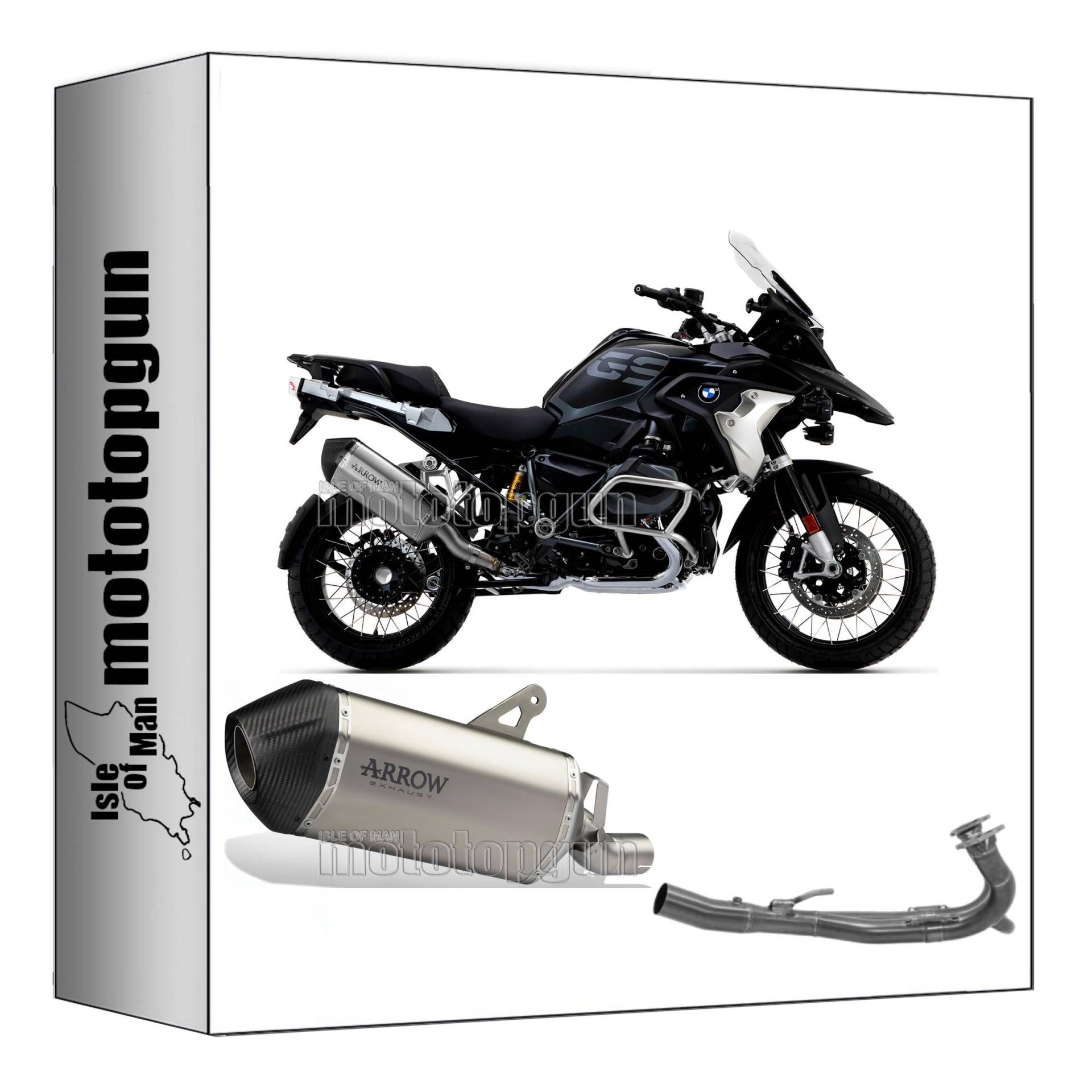 komplettanlage kein kat arrow sonora aus full titan mit endkappe aus carby kompatibel mit bmw r1250 r-1250 gs 2019 2020 2021 2022 2023 mototopgun 72505sk + 71723mi von MOTOTOPGUN