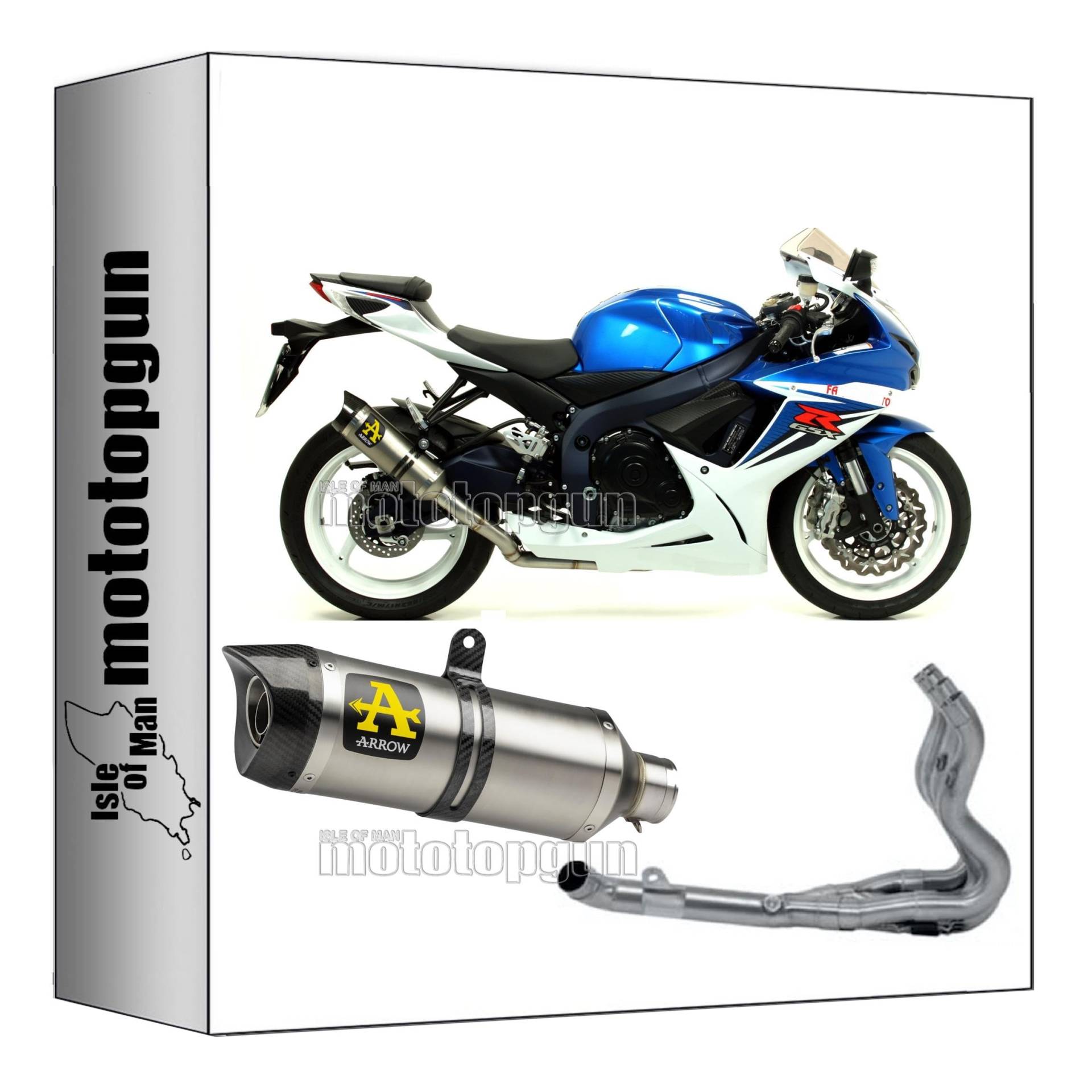 komplettanlage kein kat arrow thunder aus aluminium mit endkappe aus carby kompatibel mit suzuki gsx-r 600 ie 2011 2012 2013 2014 2015 2016 mototopgun 71772ak + 71440mi + 71439mi von MOTOTOPGUN