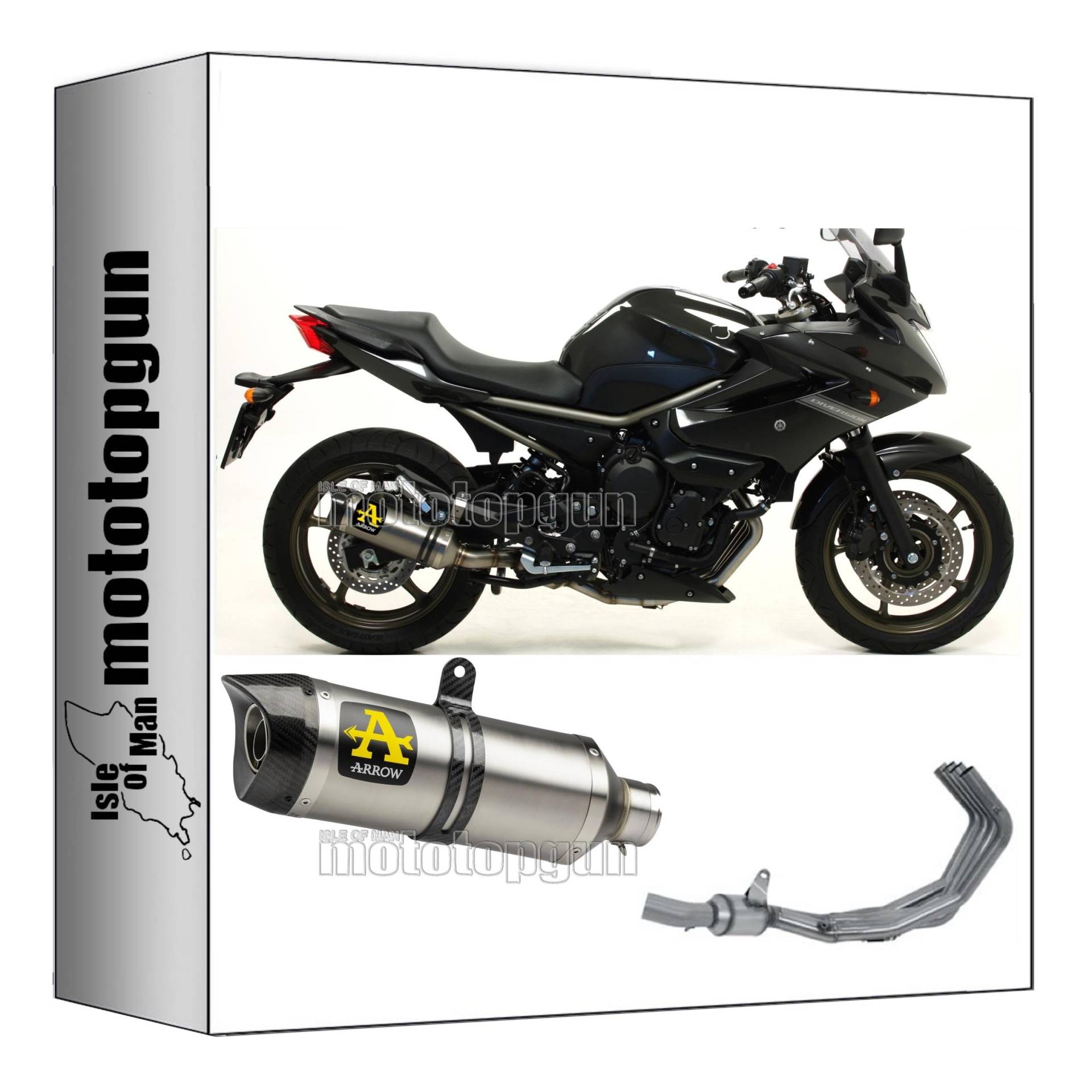 komplettanlage kein kat arrow thunder aus aluminium mit endkappe aus carby kompatibel mit yamaha xj6 diversion 2009 2010 2011 2012 2013 2014 2015 mototopgun 71761ak + 71421mi von MOTOTOPGUN