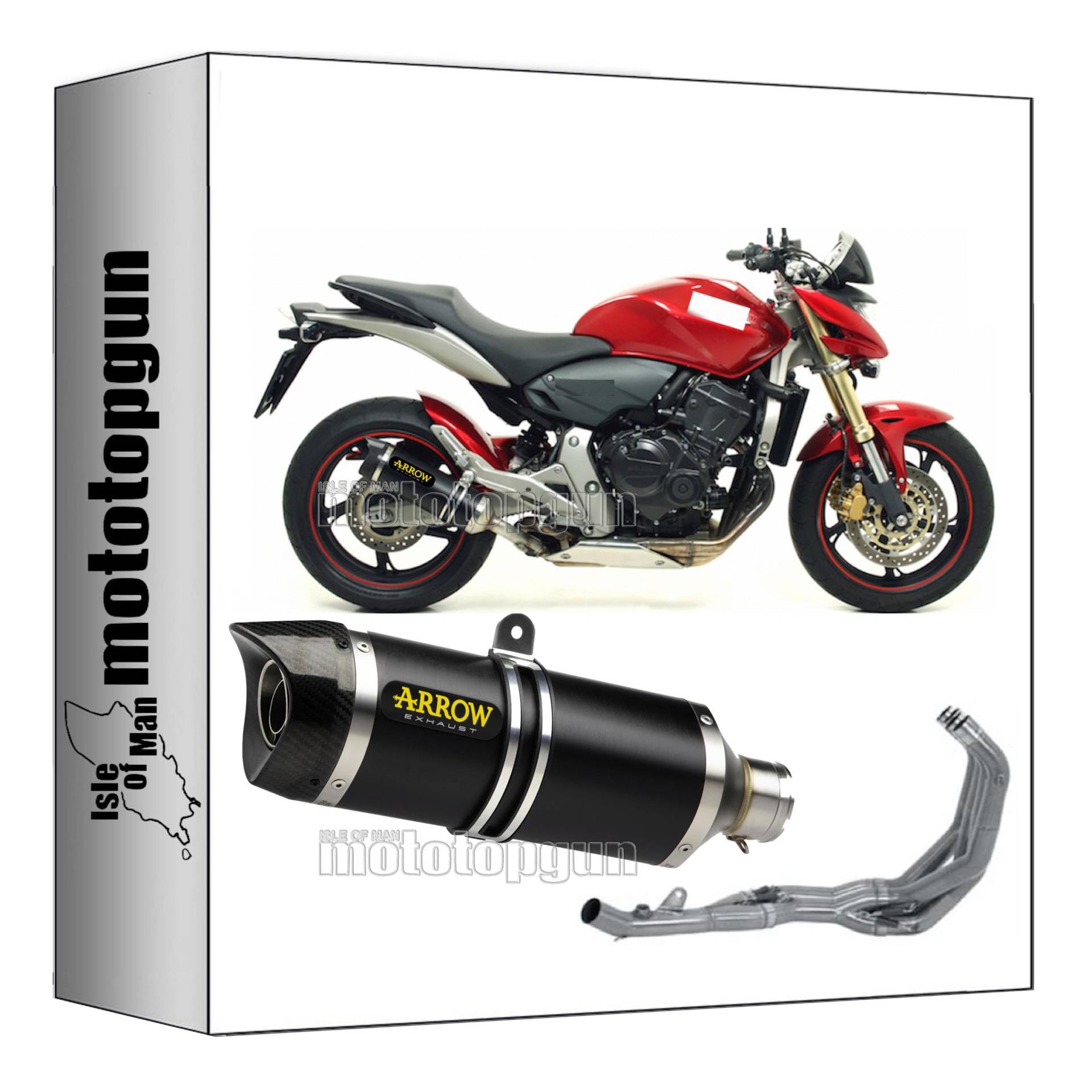 komplettanlage kein kat arrow thunder aus aluminium schwarz mit endkappe aus carby kompatibel mit honda cb 600 f hornet 2007 2008 2009 2010 2011 2012 2013 mototopgun 71722akn + 71446mi von MOTOTOPGUN