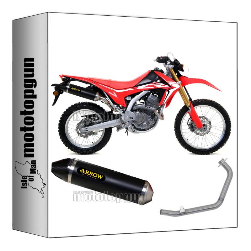 komplettanlage kein kat arrow thunder aus aluminium schwarz mit endkappe aus carby kompatibel mit honda crf 250 l 2017 2018 mototopgun 72528akn + 72133pd + 72134pd von MOTOTOPGUN